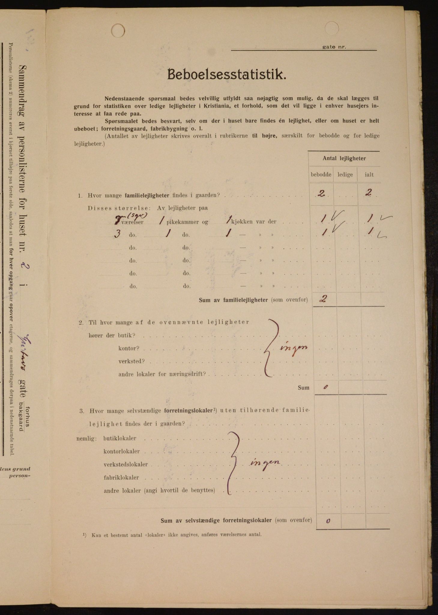 OBA, Kommunal folketelling 1.2.1909 for Kristiania kjøpstad, 1909, s. 29548