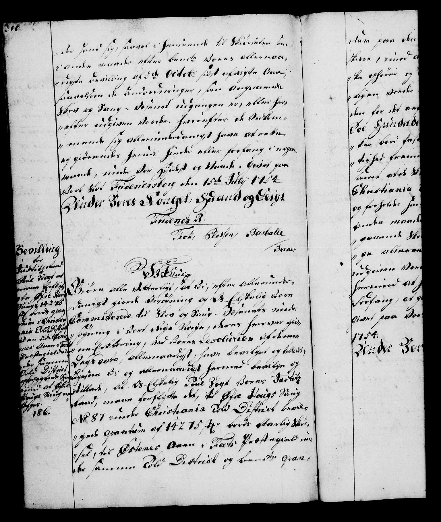 Rentekammeret, Kammerkanselliet, AV/RA-EA-3111/G/Gg/Gga/L0006: Norsk ekspedisjonsprotokoll med register (merket RK 53.6), 1749-1759, s. 340