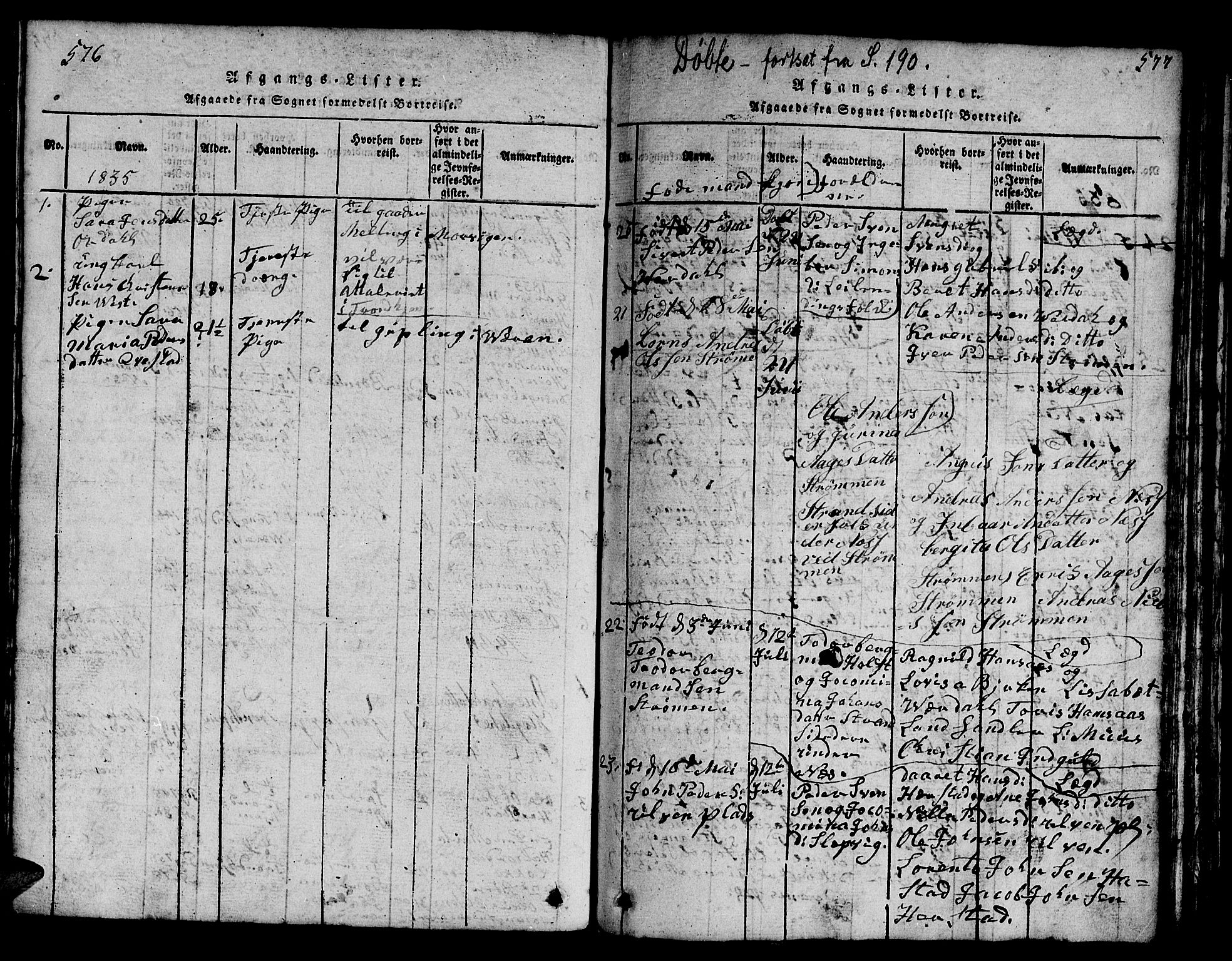 Ministerialprotokoller, klokkerbøker og fødselsregistre - Nord-Trøndelag, AV/SAT-A-1458/730/L0298: Klokkerbok nr. 730C01, 1816-1849, s. 576-577