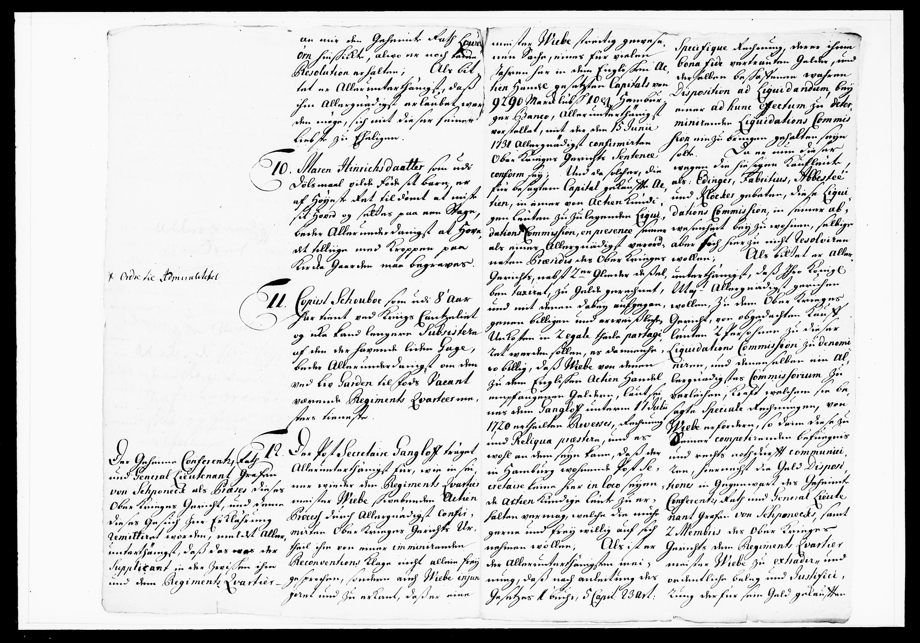 Krigskollegiet, Krigskancelliet, DRA/A-0006/-/1103-1107: Refererede sager, 1732, s. 127
