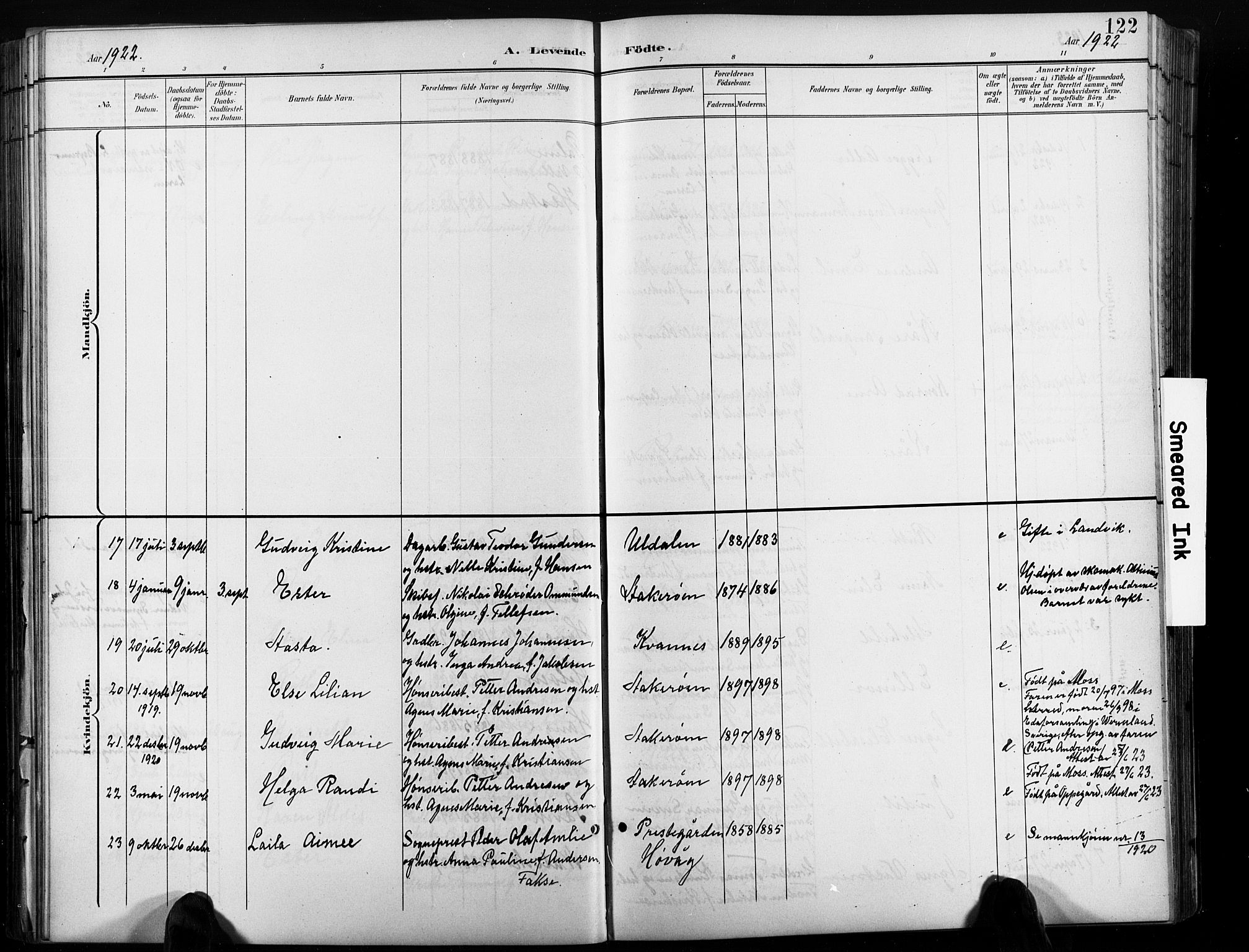 Høvåg sokneprestkontor, SAK/1111-0025/F/Fb/L0005: Klokkerbok nr. B 5, 1898-1929, s. 122