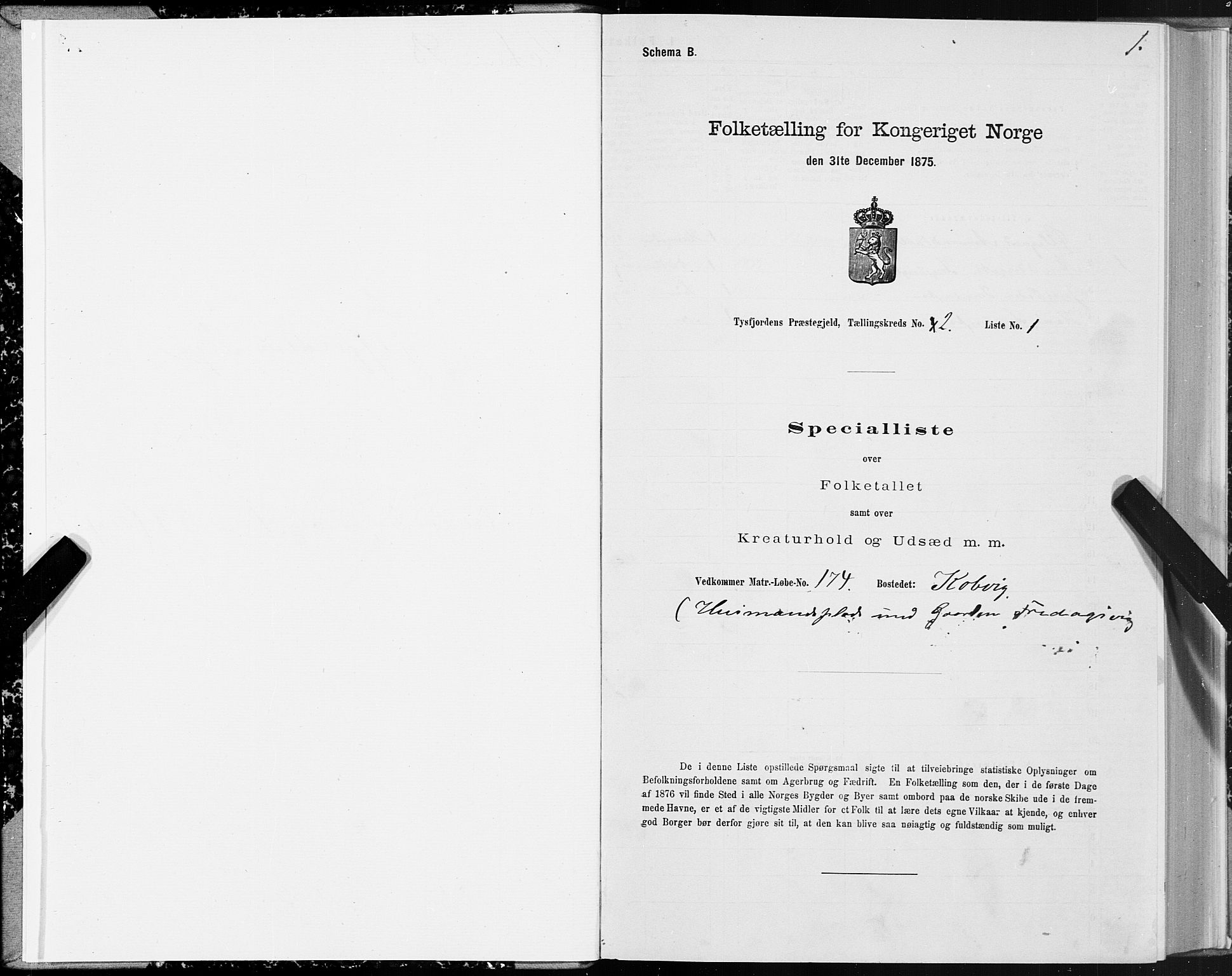 SAT, Folketelling 1875 for 1850P Tysfjord prestegjeld, 1875, s. 2001