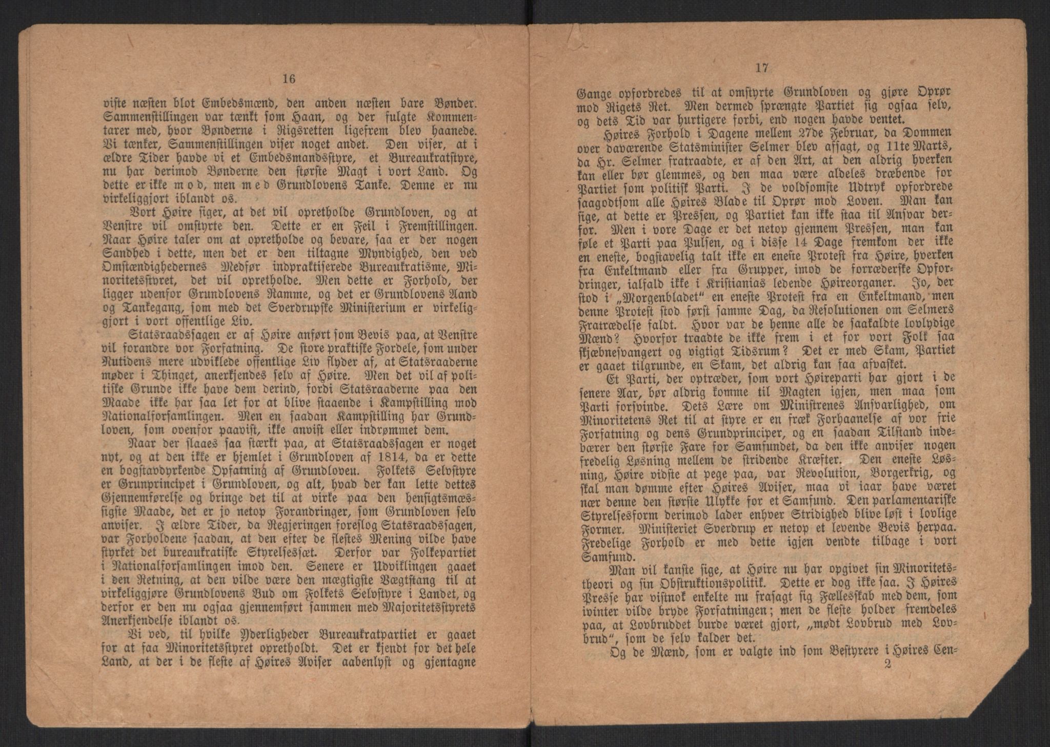 Venstres Hovedorganisasjon, RA/PA-0876/X/L0001: De eldste skrifter, 1860-1936, s. 458
