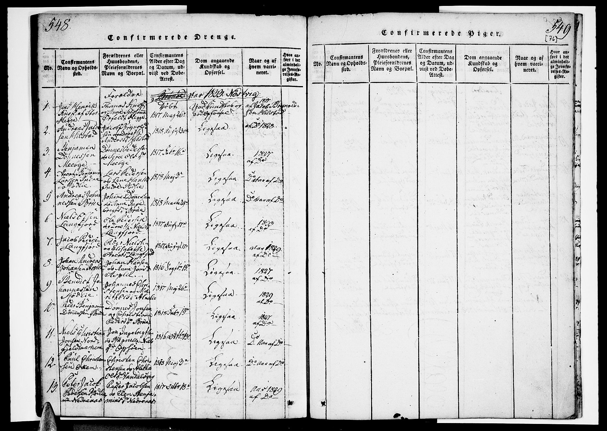 Ministerialprotokoller, klokkerbøker og fødselsregistre - Nordland, AV/SAT-A-1459/814/L0223: Ministerialbok nr. 814A04, 1820-1833, s. 548-549