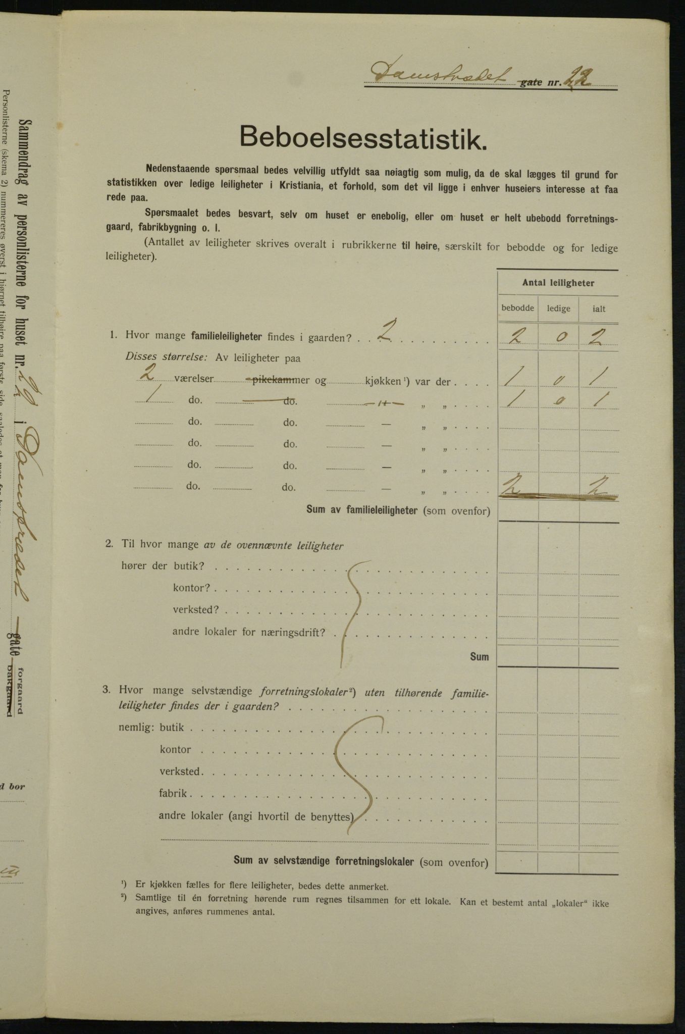 OBA, Kommunal folketelling 1.2.1913 for Kristiania, 1913, s. 14599