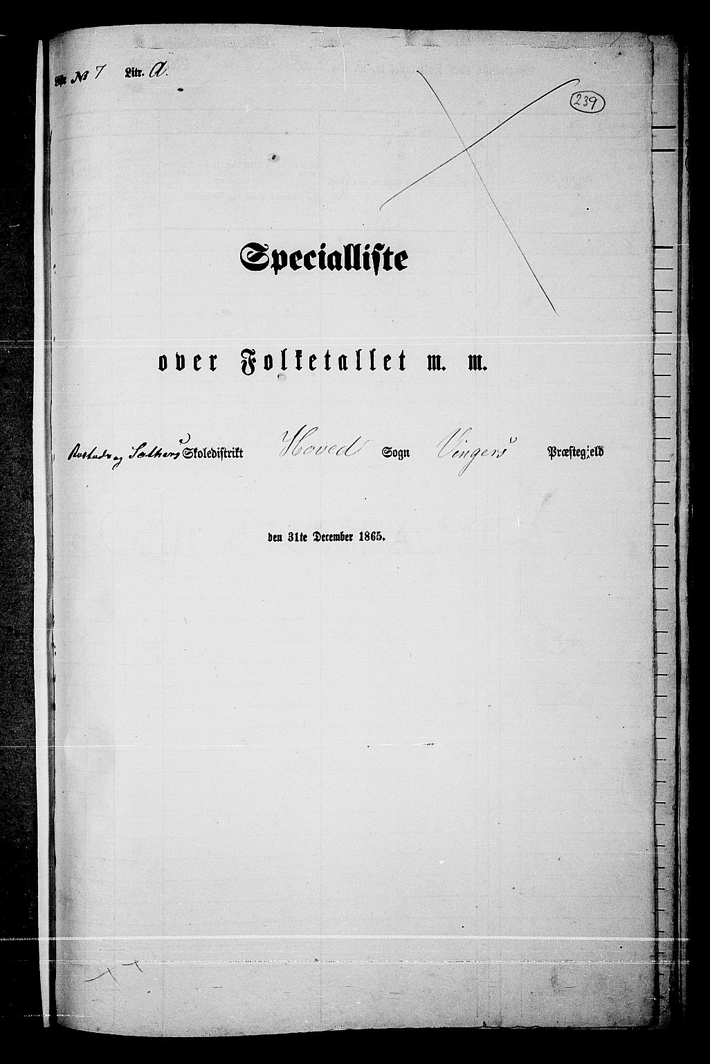 RA, Folketelling 1865 for 0421L Vinger prestegjeld, Vinger sokn og Austmarka sokn, 1865, s. 219