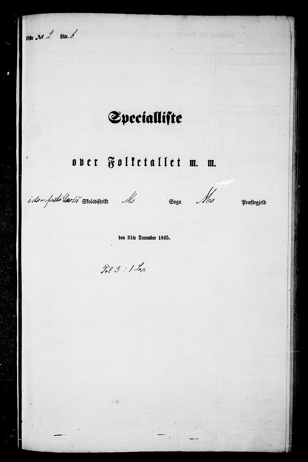 RA, Folketelling 1865 for 1833P Mo prestegjeld, 1865, s. 46
