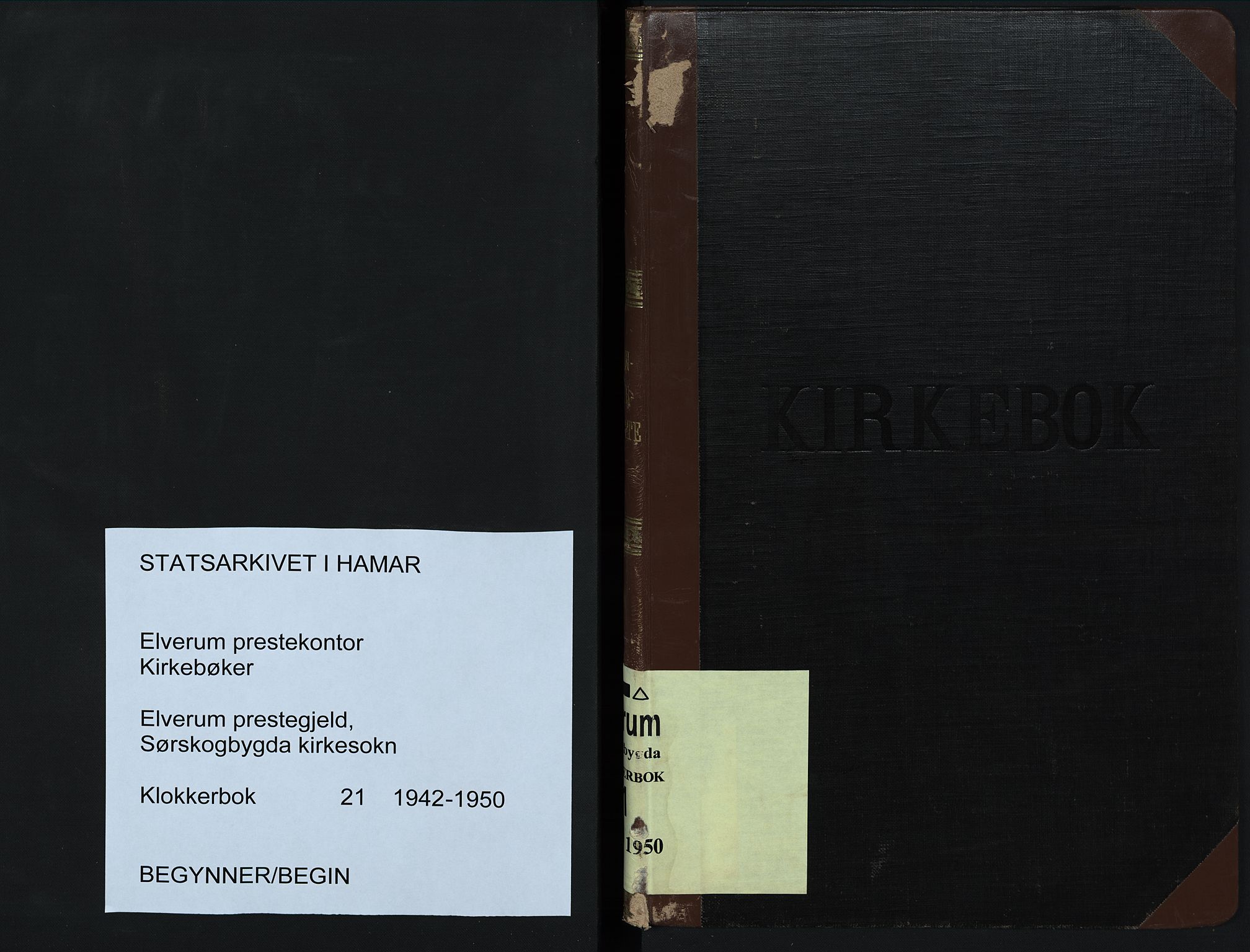 Elverum prestekontor, SAH/PREST-044/H/Ha/Hab/L0021: Klokkerbok nr. 21, 1942-1950