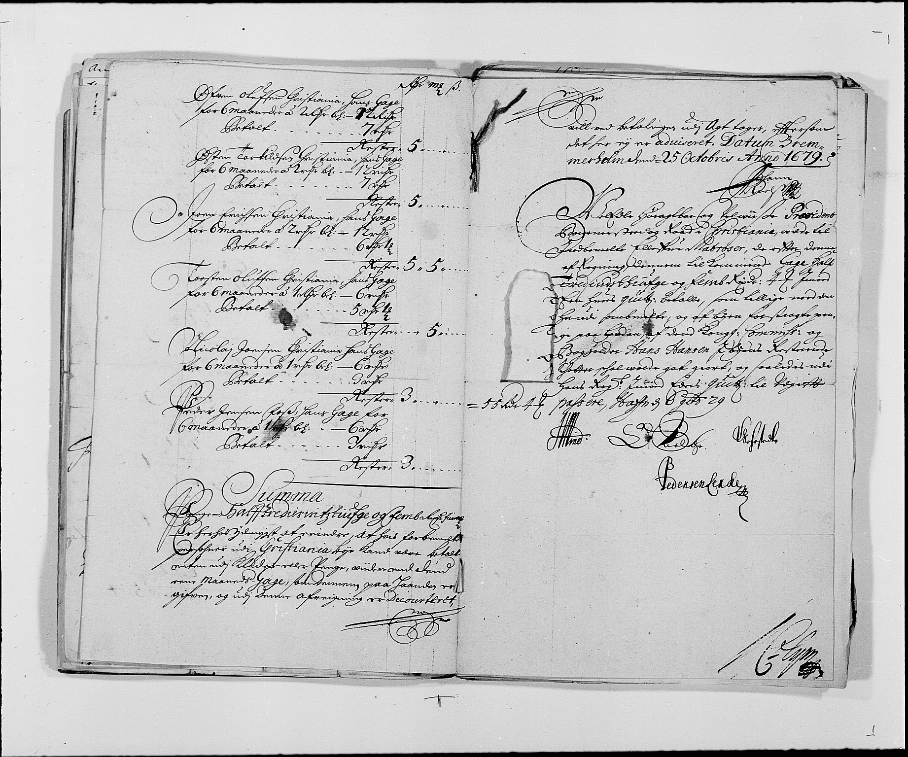 Rentekammeret inntil 1814, Reviderte regnskaper, Byregnskaper, RA/EA-4066/R/Re/L0058: [E3] Kontribusjonsregnskap (med Bragernes og Strømsø), 1675-1679, s. 311