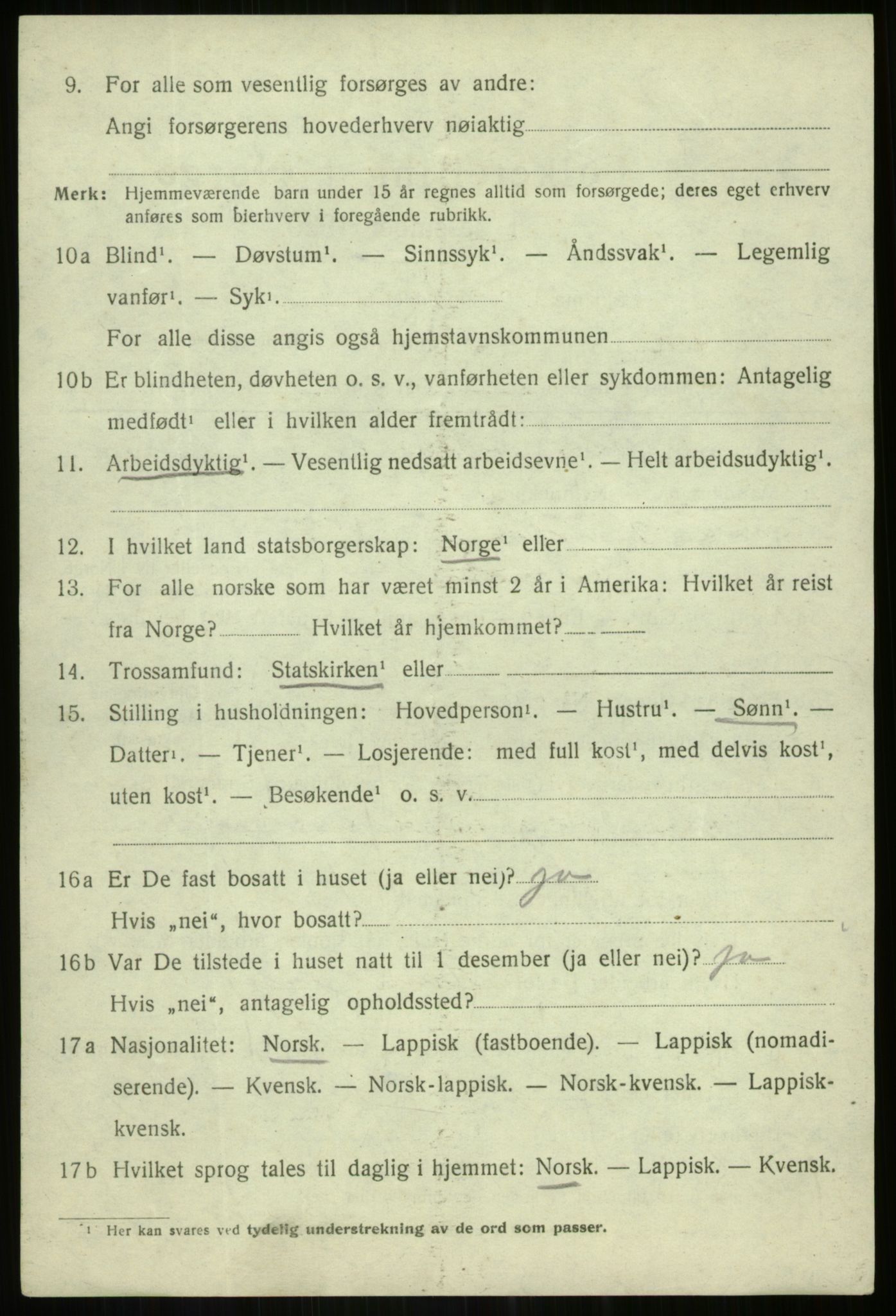 SATØ, Folketelling 1920 for 1931 Lenvik herred, 1920, s. 3103