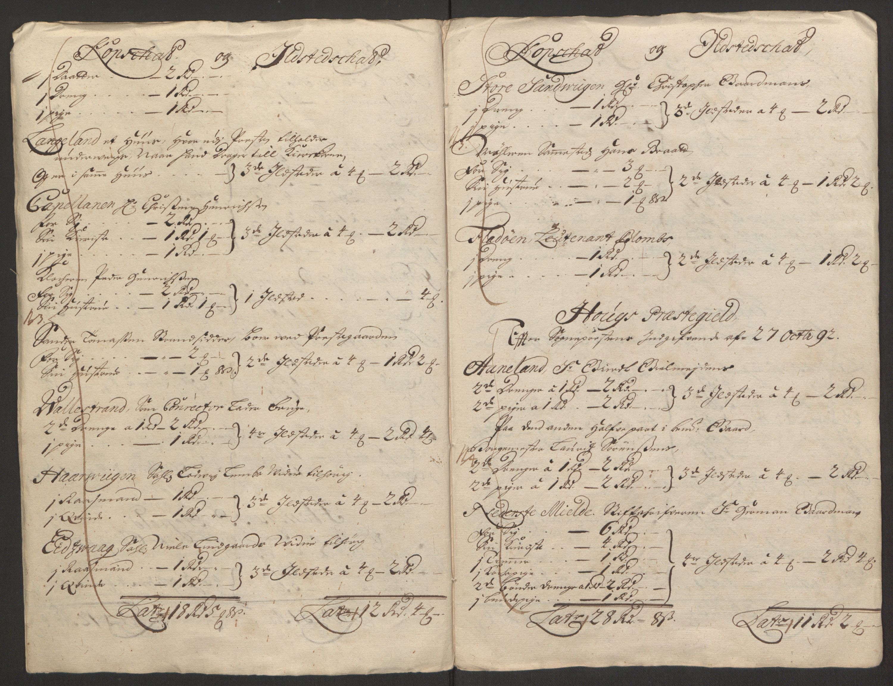 Rentekammeret inntil 1814, Reviderte regnskaper, Fogderegnskap, AV/RA-EA-4092/R51/L3181: Fogderegnskap Nordhordland og Voss, 1691-1692, s. 310