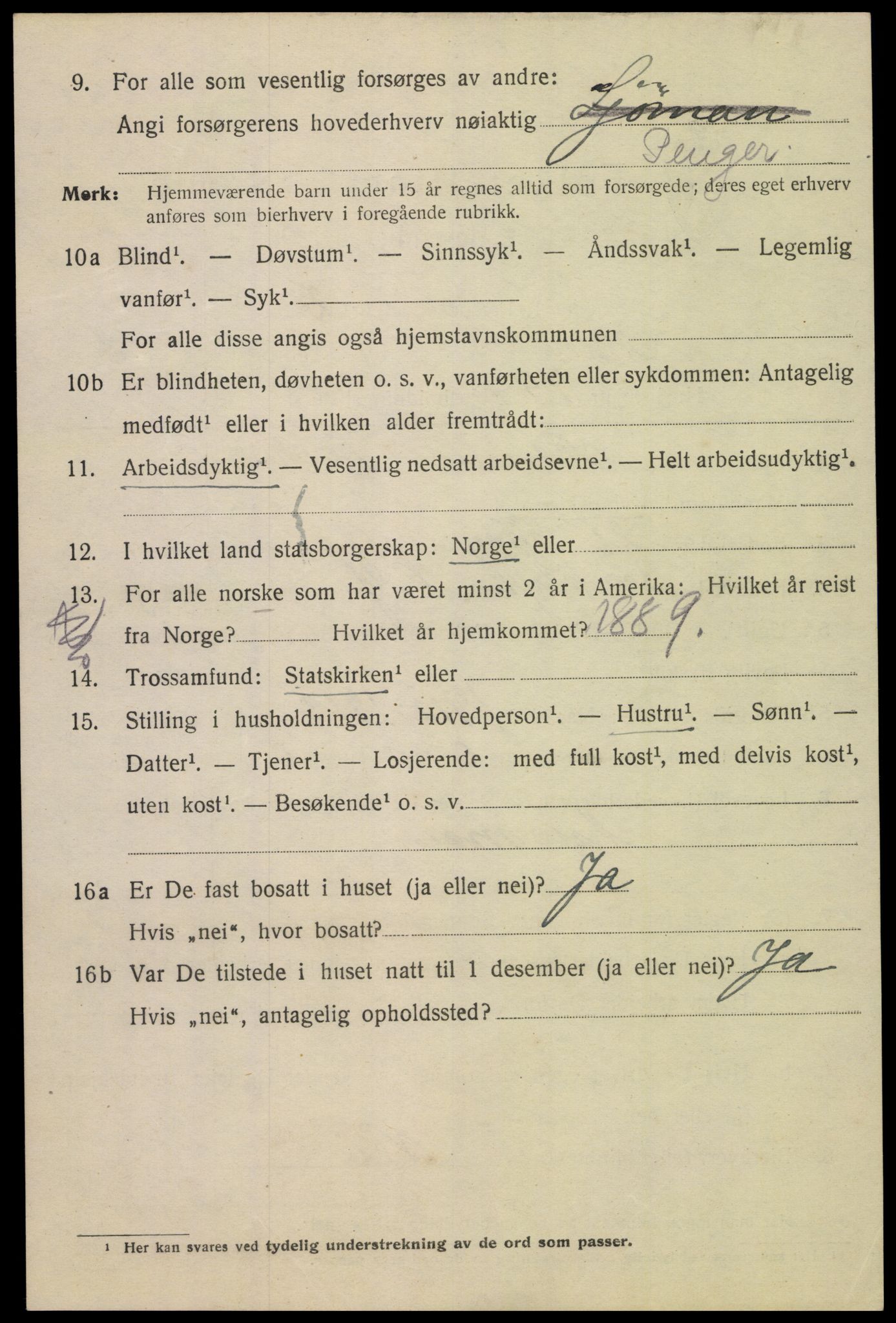 SAK, Folketelling 1920 for 1002 Mandal ladested, 1920, s. 5890
