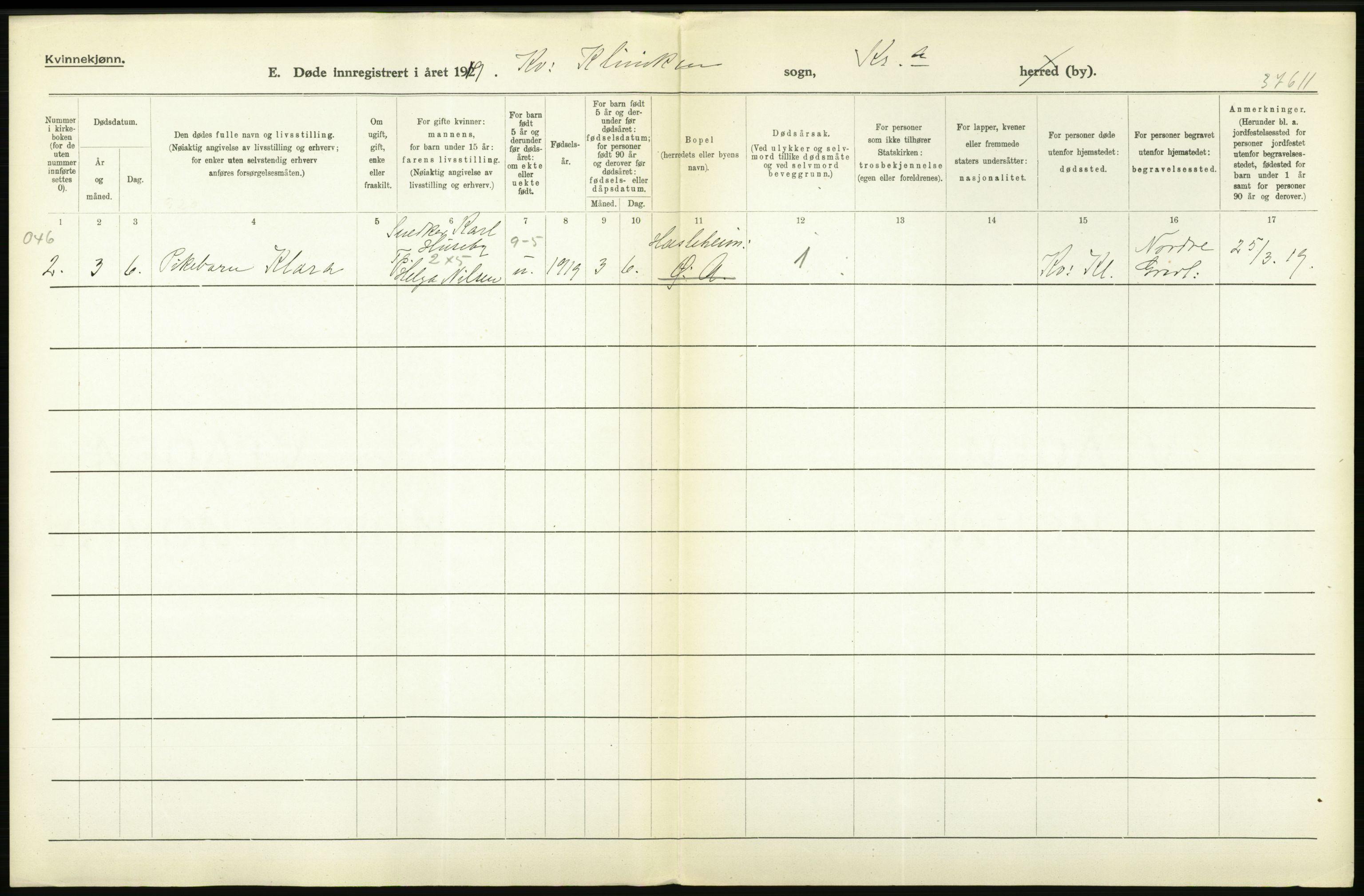 Statistisk sentralbyrå, Sosiodemografiske emner, Befolkning, RA/S-2228/D/Df/Dfb/Dfbi/L0010: Kristiania: Døde, 1919, s. 550