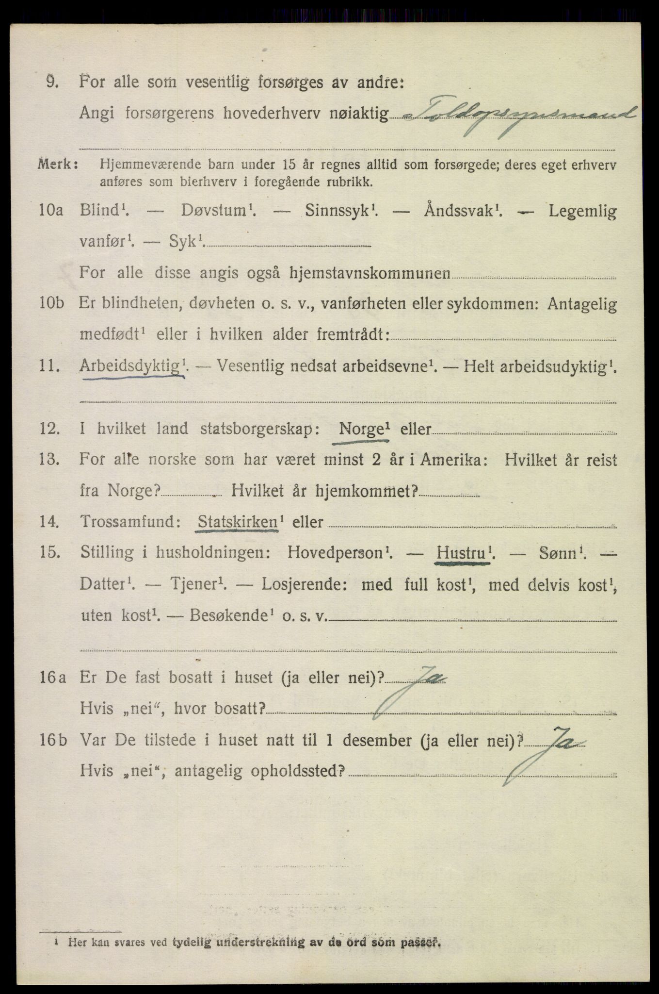 SAK, Folketelling 1920 for 0927 Høvåg herred, 1920, s. 4127