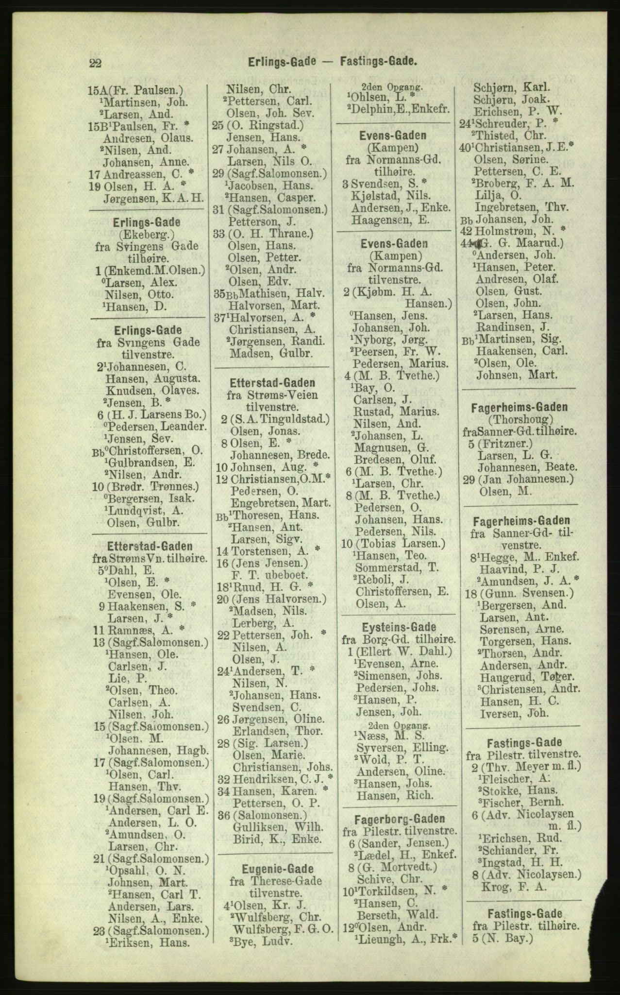 Kristiania/Oslo adressebok, PUBL/-, 1884, s. 22