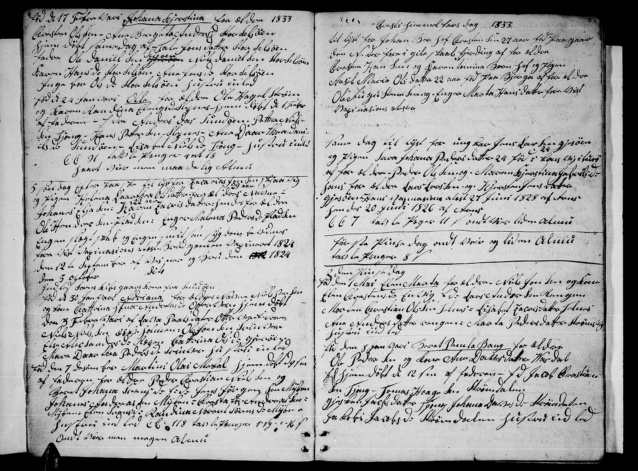 Ministerialprotokoller, klokkerbøker og fødselsregistre - Nordland, AV/SAT-A-1459/841/L0618: Klokkerbok nr. 841C02, 1833-1855, s. 6-7