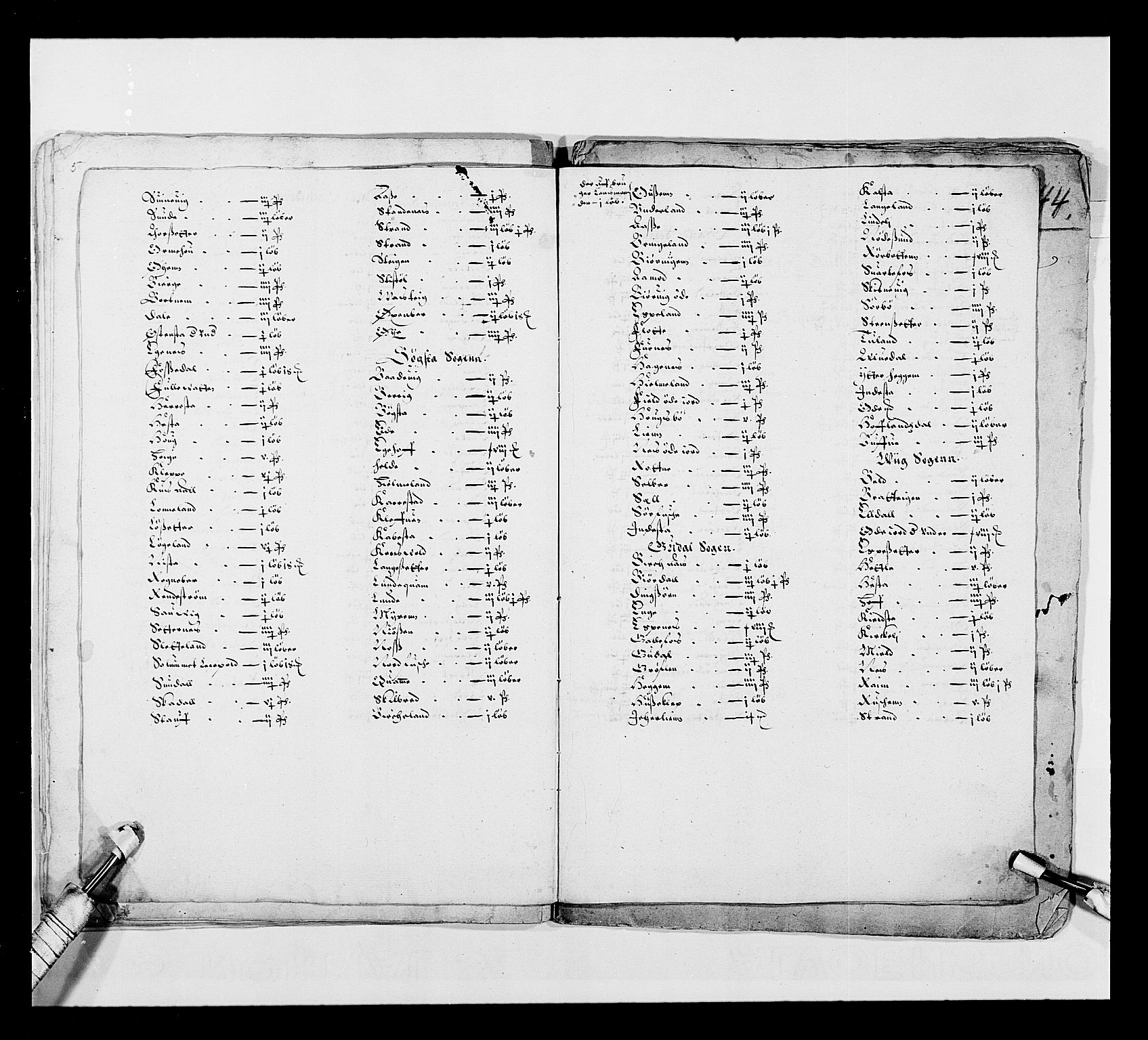 Stattholderembetet 1572-1771, RA/EA-2870/Ek/L0024/0001: Jordebøker 1633-1658: / Jordebøker for Bergenhus len, 1644, s. 43