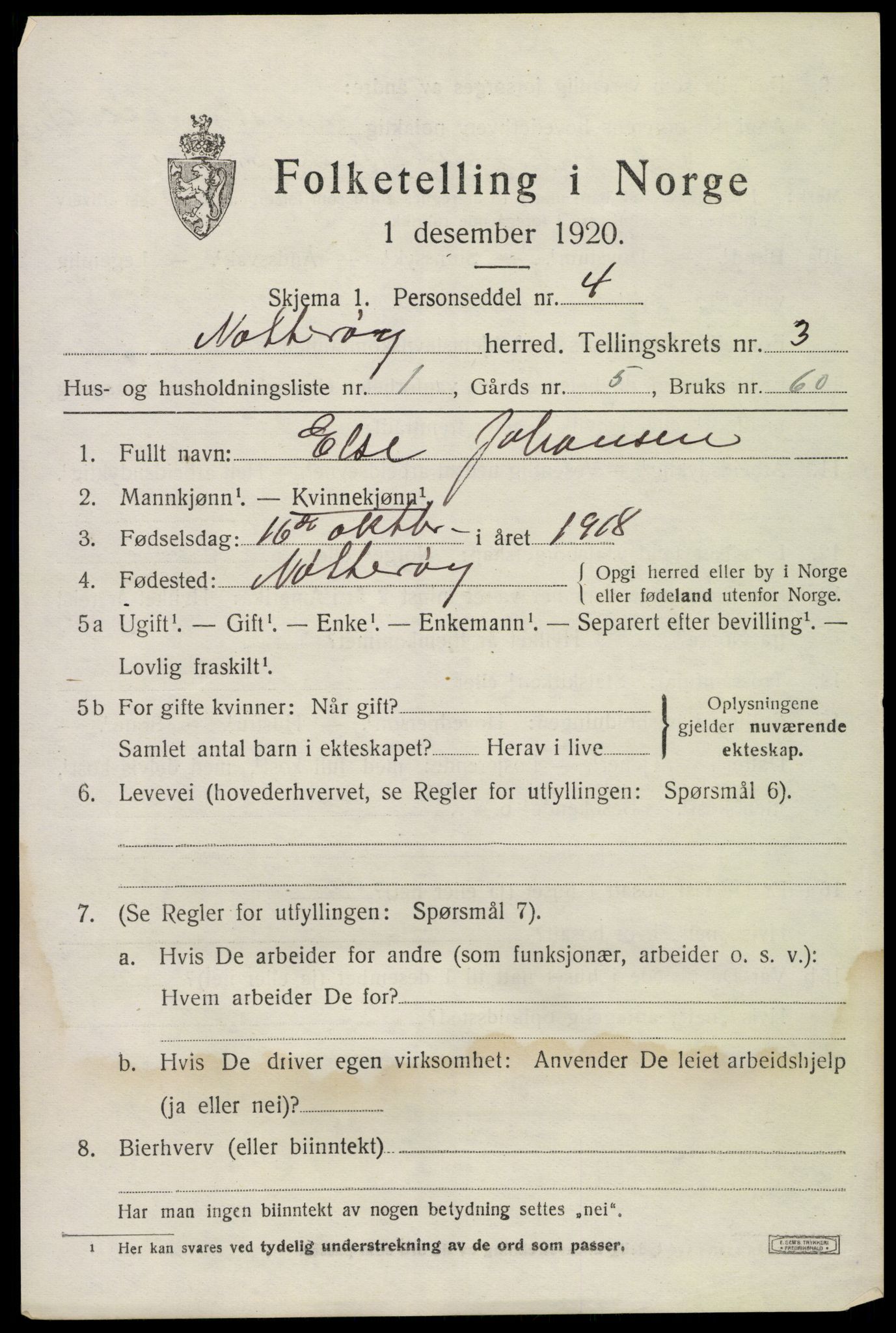 SAKO, Folketelling 1920 for 0722 Nøtterøy herred, 1920, s. 5569