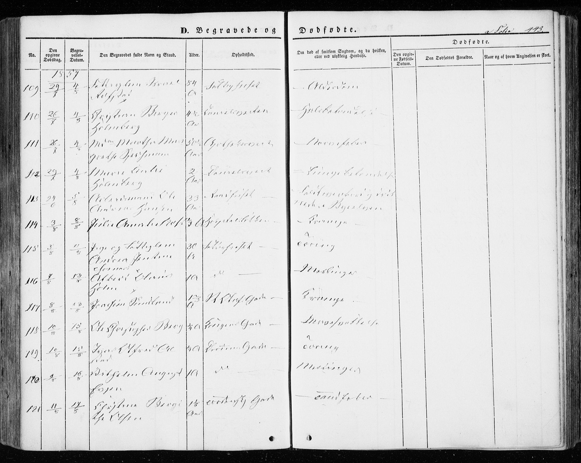 Ministerialprotokoller, klokkerbøker og fødselsregistre - Sør-Trøndelag, SAT/A-1456/601/L0051: Ministerialbok nr. 601A19, 1848-1857, s. 443