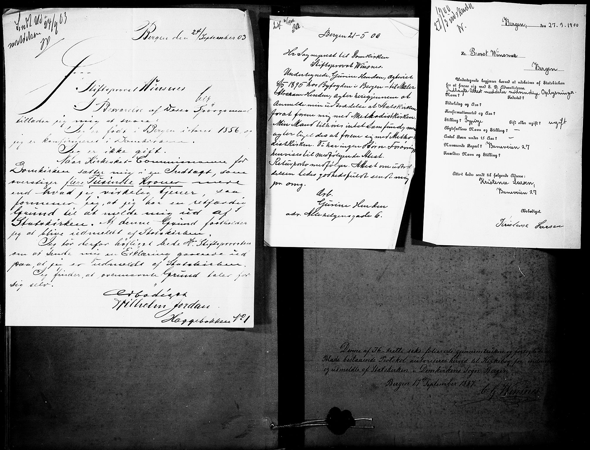 Domkirken sokneprestembete, SAB/A-74801/H/Haa: Ministerialbok nr. I 1, 1887-1908