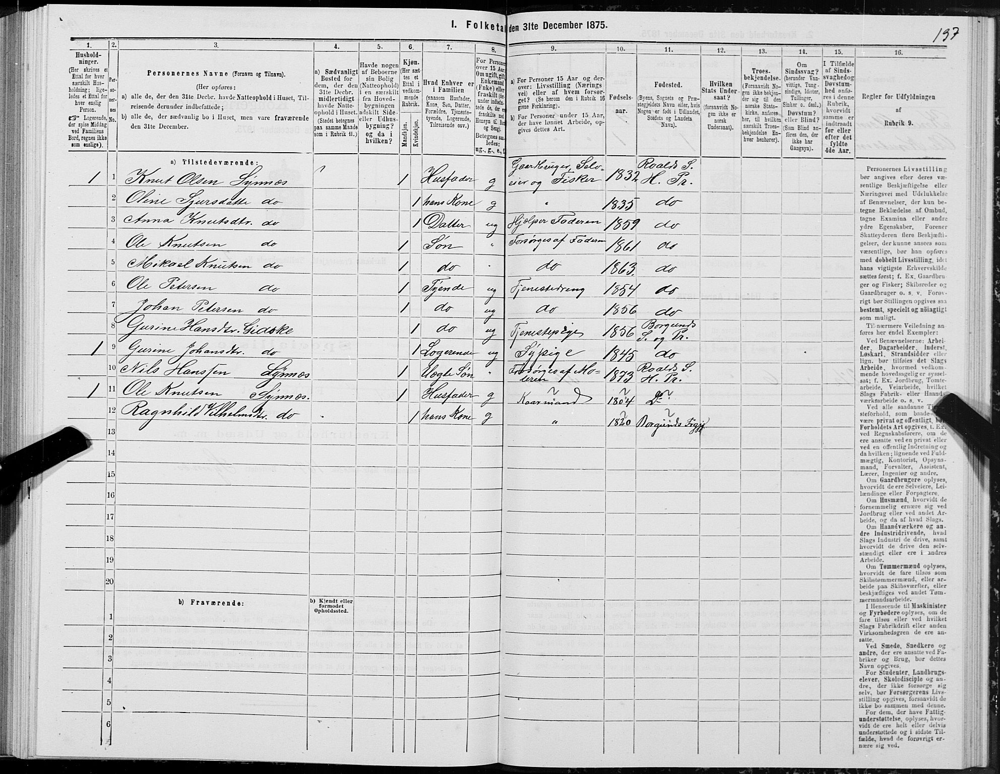 SAT, Folketelling 1875 for 1534P Haram prestegjeld, 1875, s. 3197