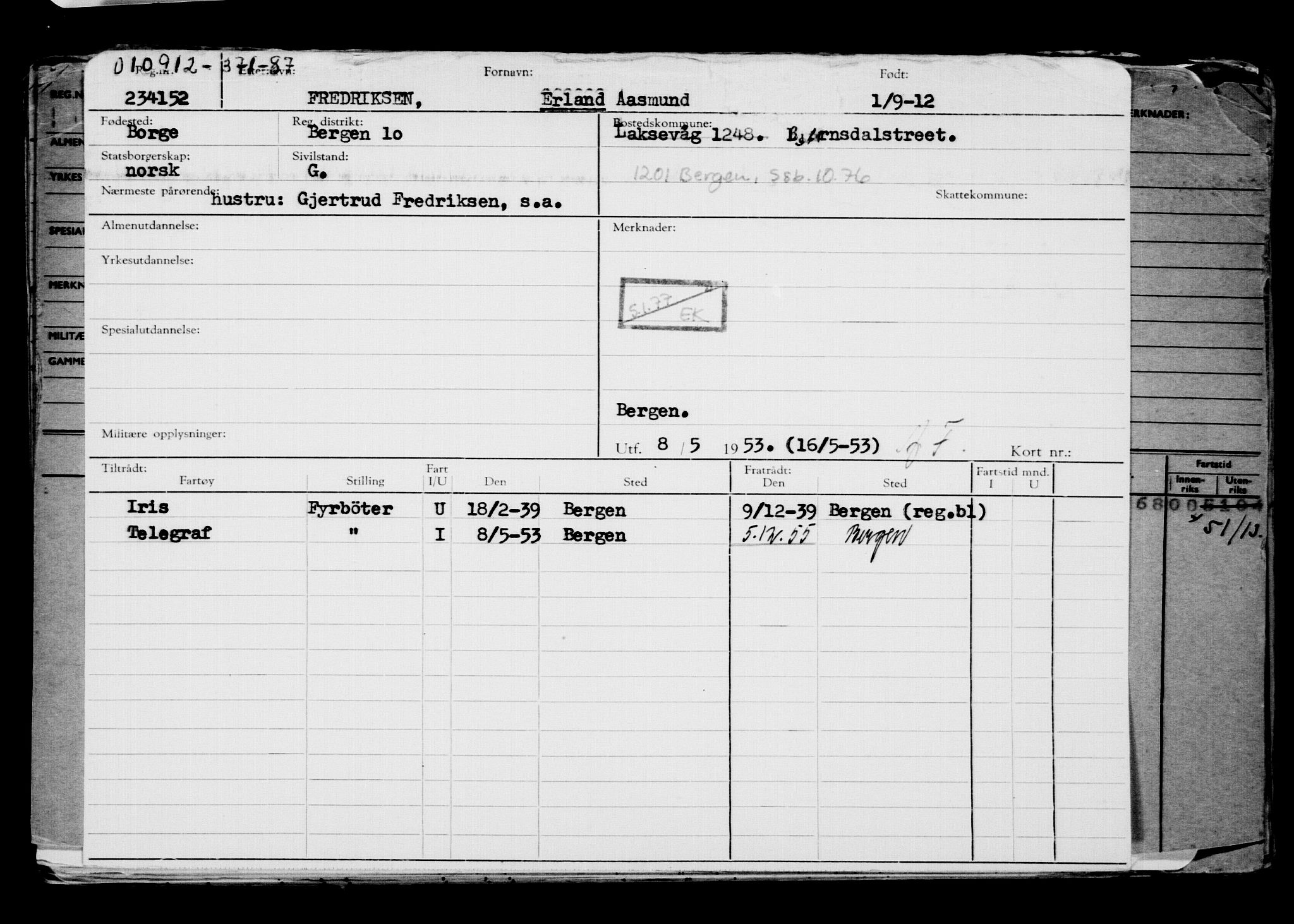 Direktoratet for sjømenn, AV/RA-S-3545/G/Gb/L0107: Hovedkort, 1912, s. 3