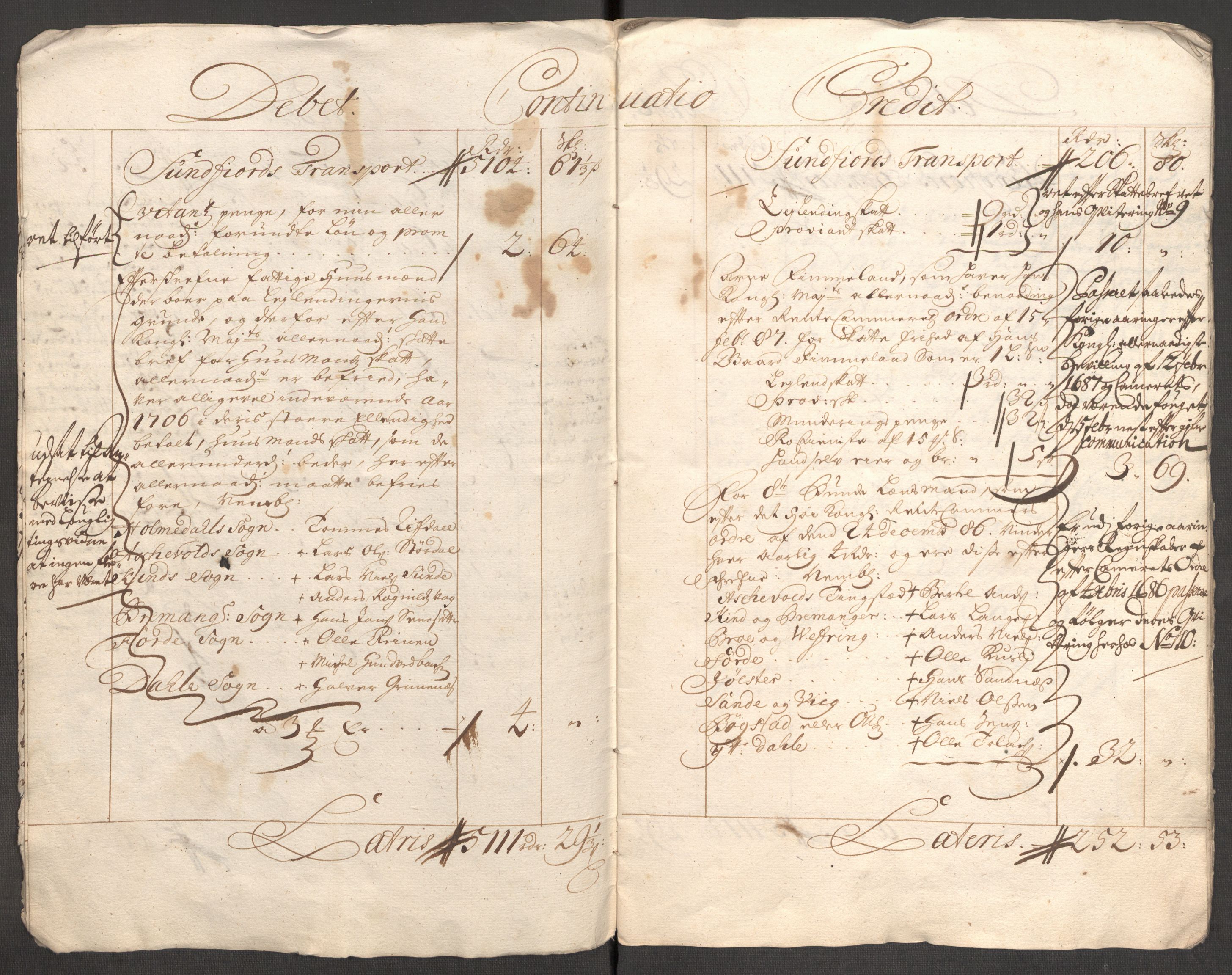 Rentekammeret inntil 1814, Reviderte regnskaper, Fogderegnskap, RA/EA-4092/R53/L3430: Fogderegnskap Sunn- og Nordfjord, 1706-1707, s. 8