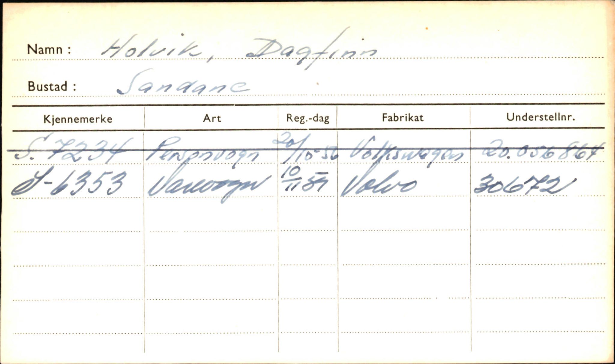 Statens vegvesen, Sogn og Fjordane vegkontor, AV/SAB-A-5301/4/F/L0001A: Eigarregister Fjordane til 1.6.1961, 1930-1961, s. 632