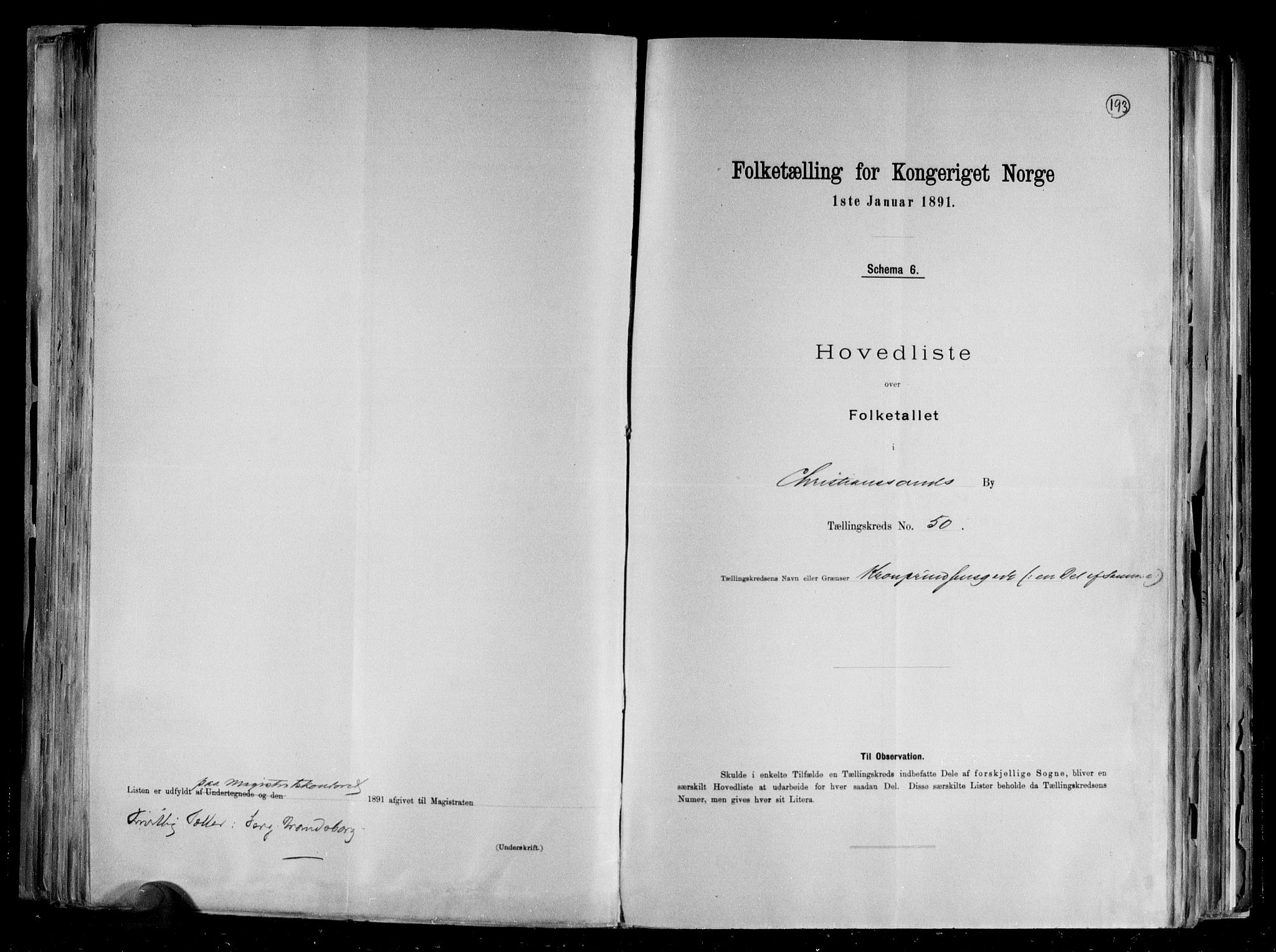 RA, Folketelling 1891 for 1001 Kristiansand kjøpstad, 1891, s. 105