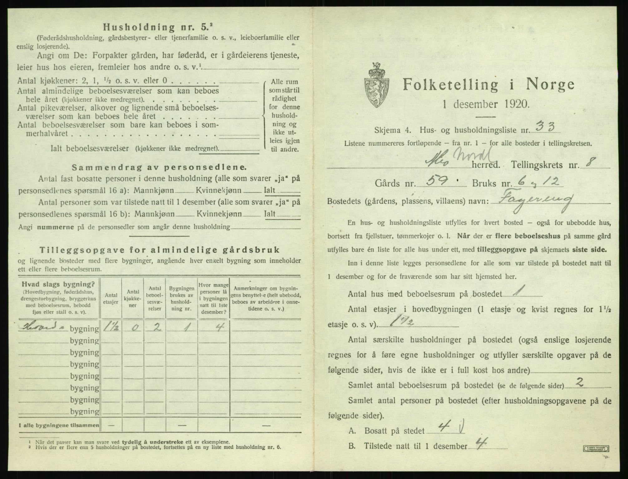 SAT, Folketelling 1920 for 1833 Mo herred, 1920, s. 1084