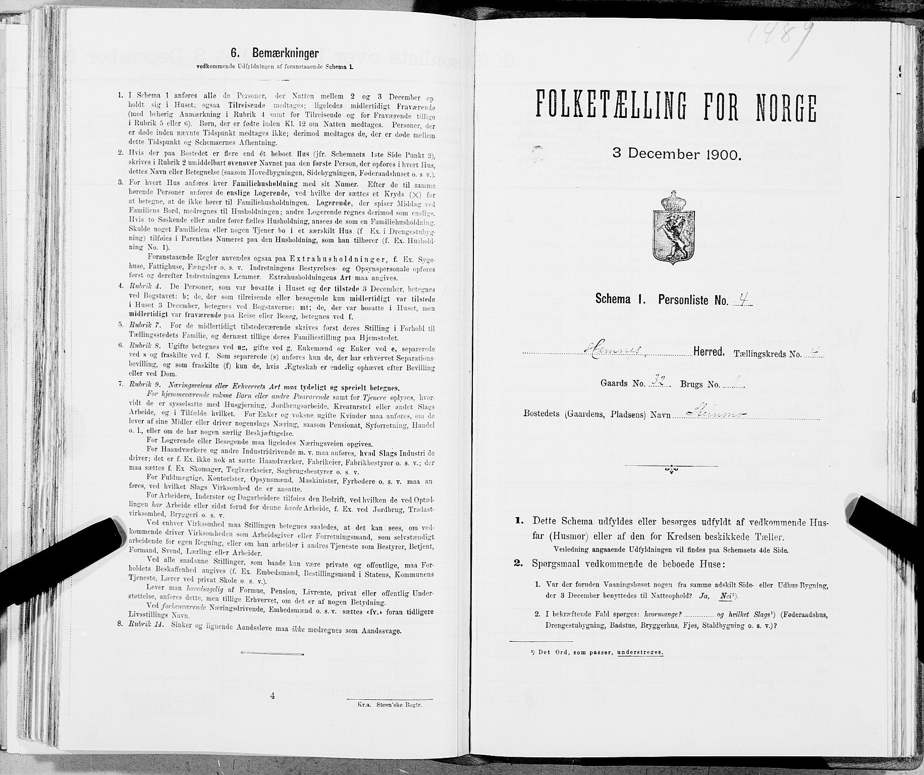 SAT, Folketelling 1900 for 1832 Hemnes herred, 1900, s. 355