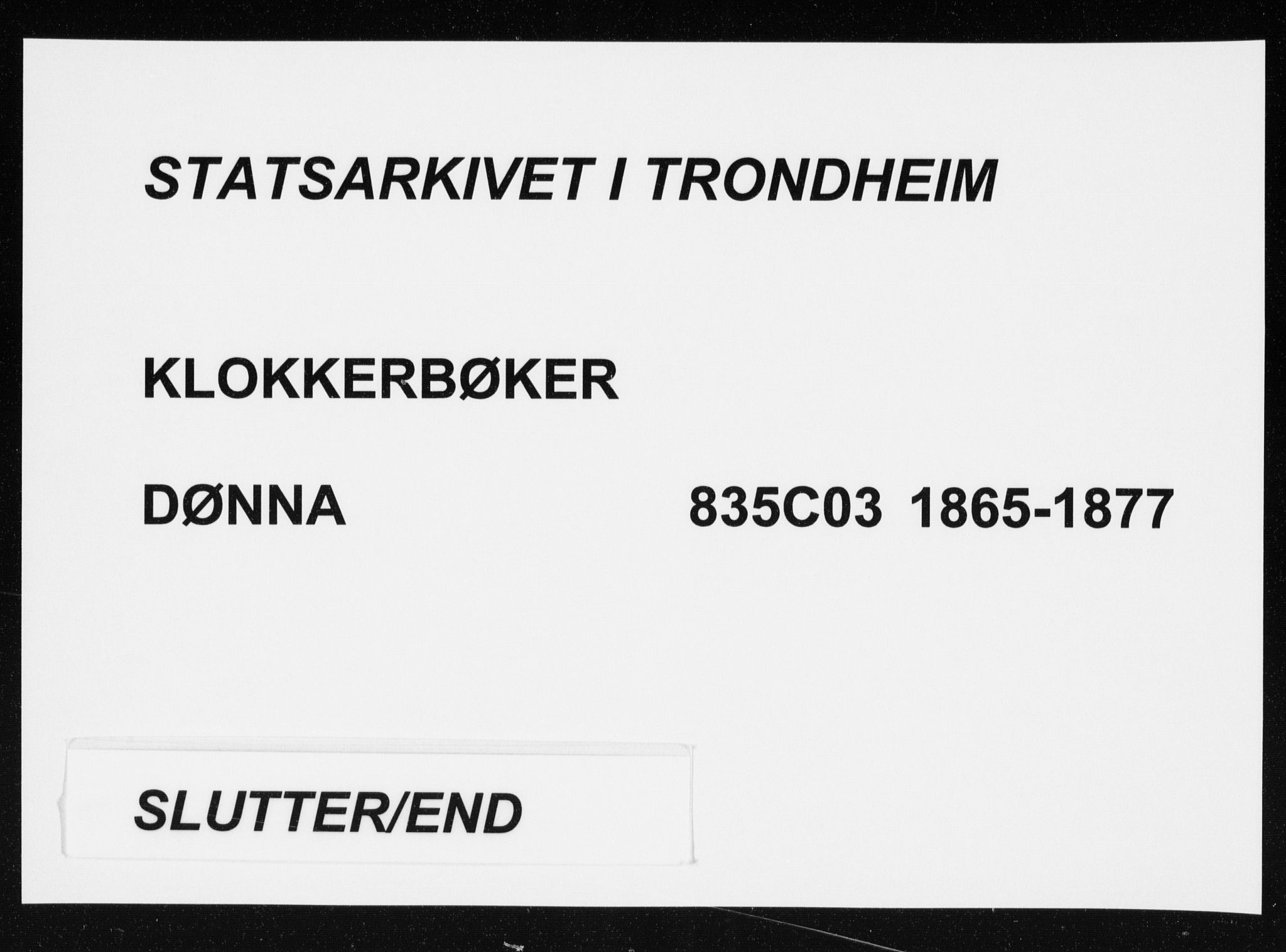 Ministerialprotokoller, klokkerbøker og fødselsregistre - Nordland, AV/SAT-A-1459/835/L0531: Klokkerbok nr. 835C03, 1865-1877