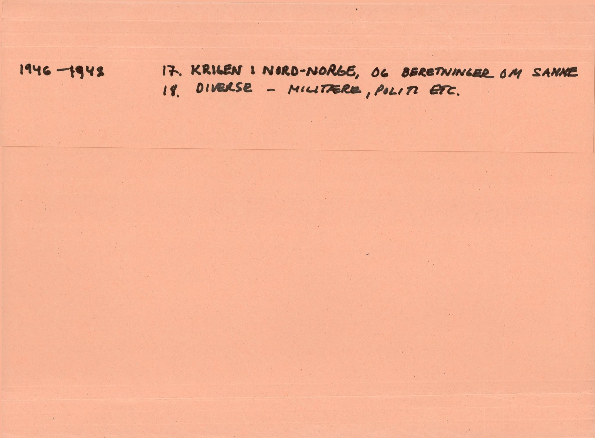 Finnmarkskontorets presse- og opplysningsarkiv , FMFB/A-1198/E/L0003/0017: I Nord-Troms og Finnmark - generelt  / Krigen i Nord-Norge og beretninger om samme, 1946-1948