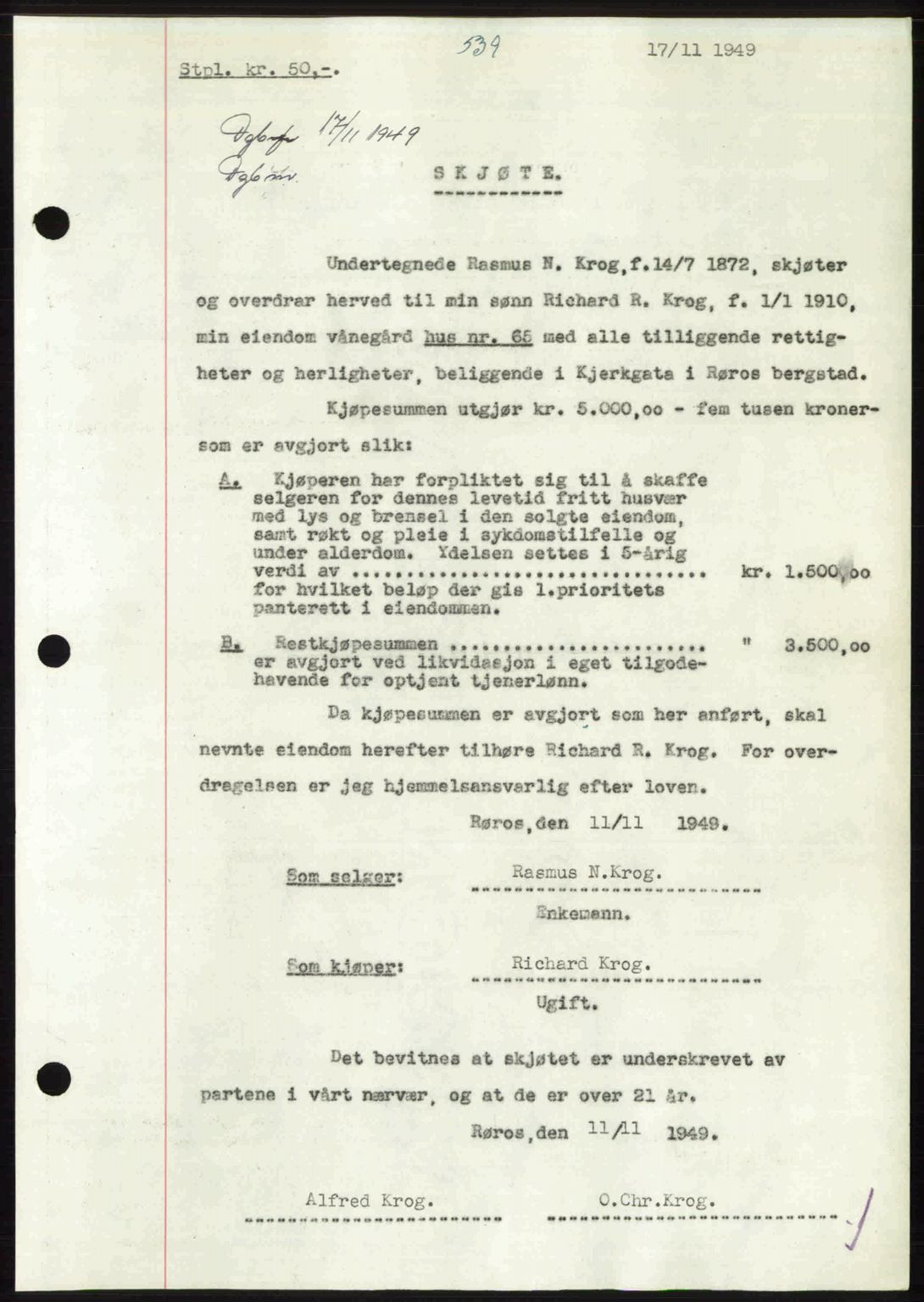Gauldal sorenskriveri, SAT/A-0014/1/2/2C: Pantebok nr. A9, 1949-1950, Dagboknr: 1914/1949