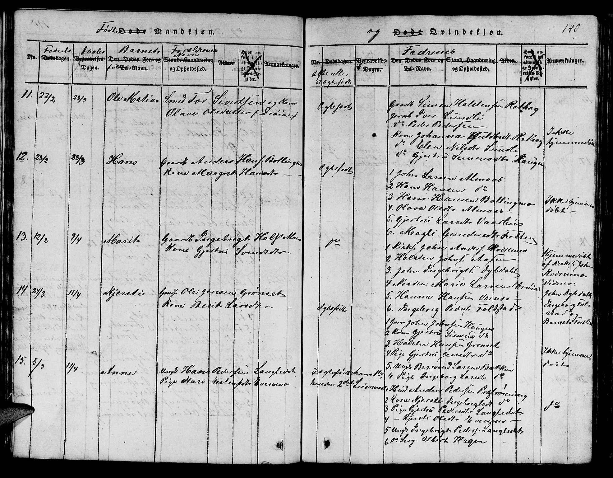 Ministerialprotokoller, klokkerbøker og fødselsregistre - Sør-Trøndelag, AV/SAT-A-1456/685/L0976: Klokkerbok nr. 685C01, 1817-1878, s. 141