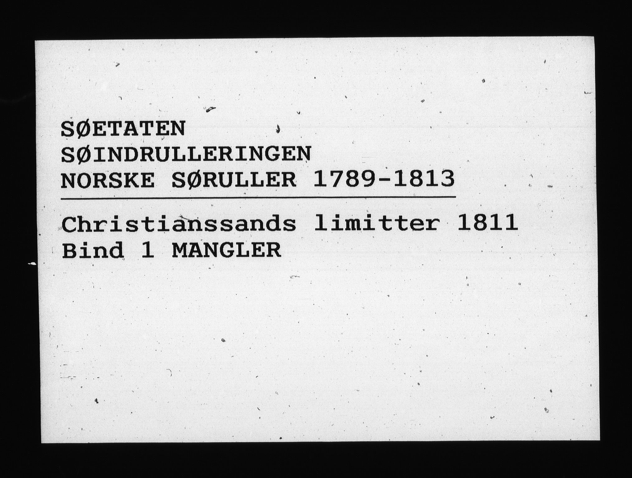Sjøetaten, AV/RA-EA-3110/F/L0106: Kristiansand limitter, bind 2, 1811
