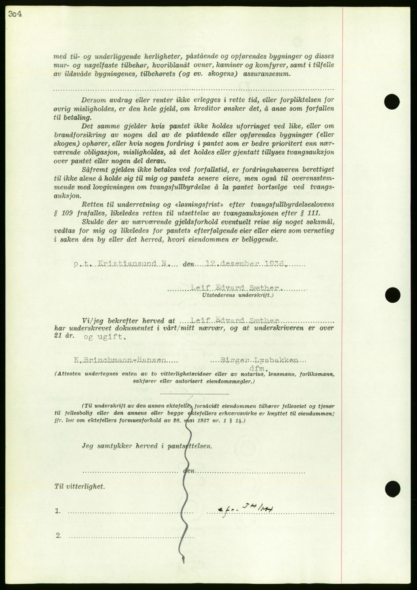 Nordmøre sorenskriveri, AV/SAT-A-4132/1/2/2Ca/L0091: Pantebok nr. B81, 1937-1937, Dagboknr: 1252/1937