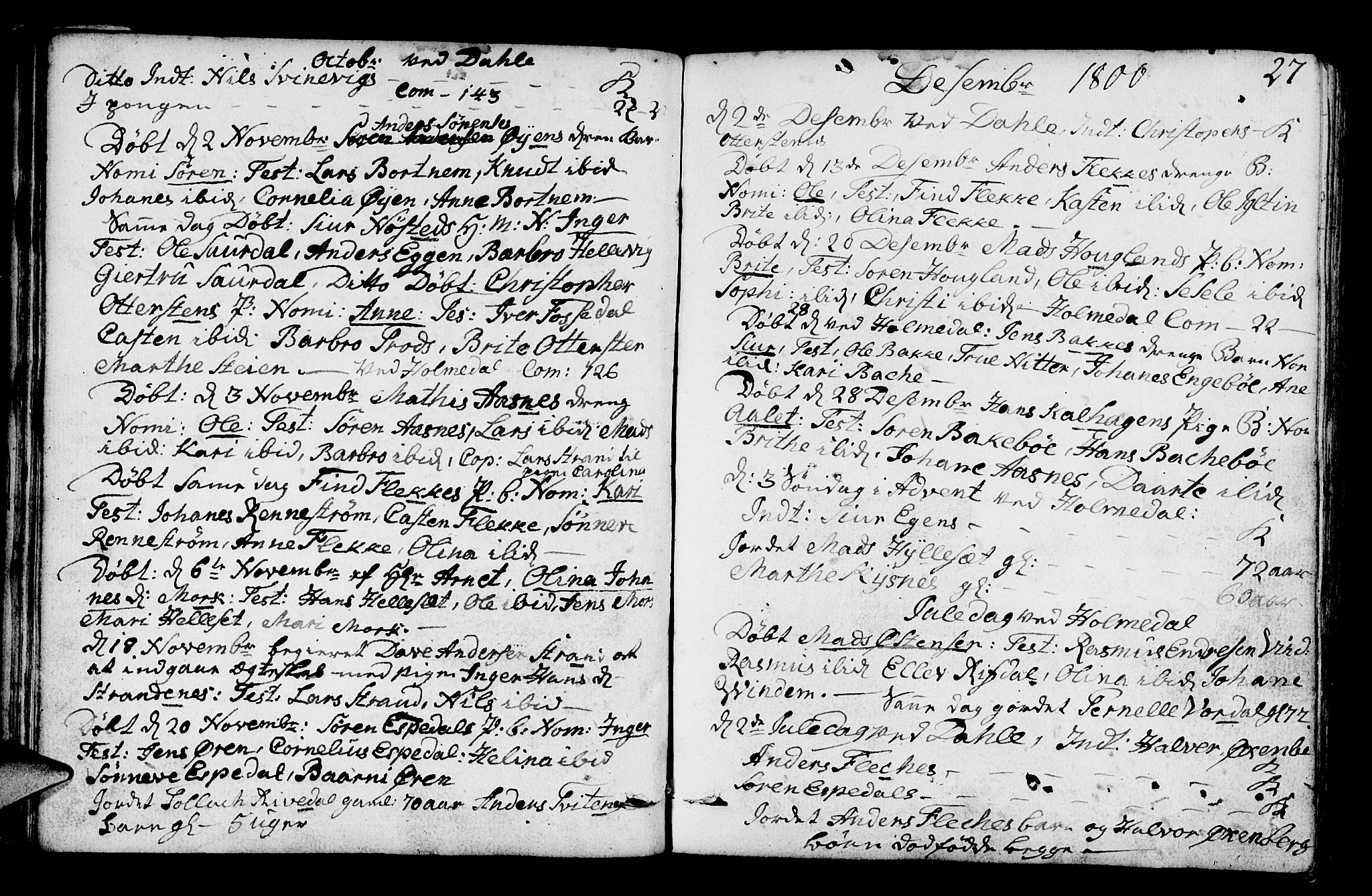 Fjaler sokneprestembete, AV/SAB-A-79801/H/Haa/Haaa/L0003: Ministerialbok nr. A 3, 1799-1814, s. 27