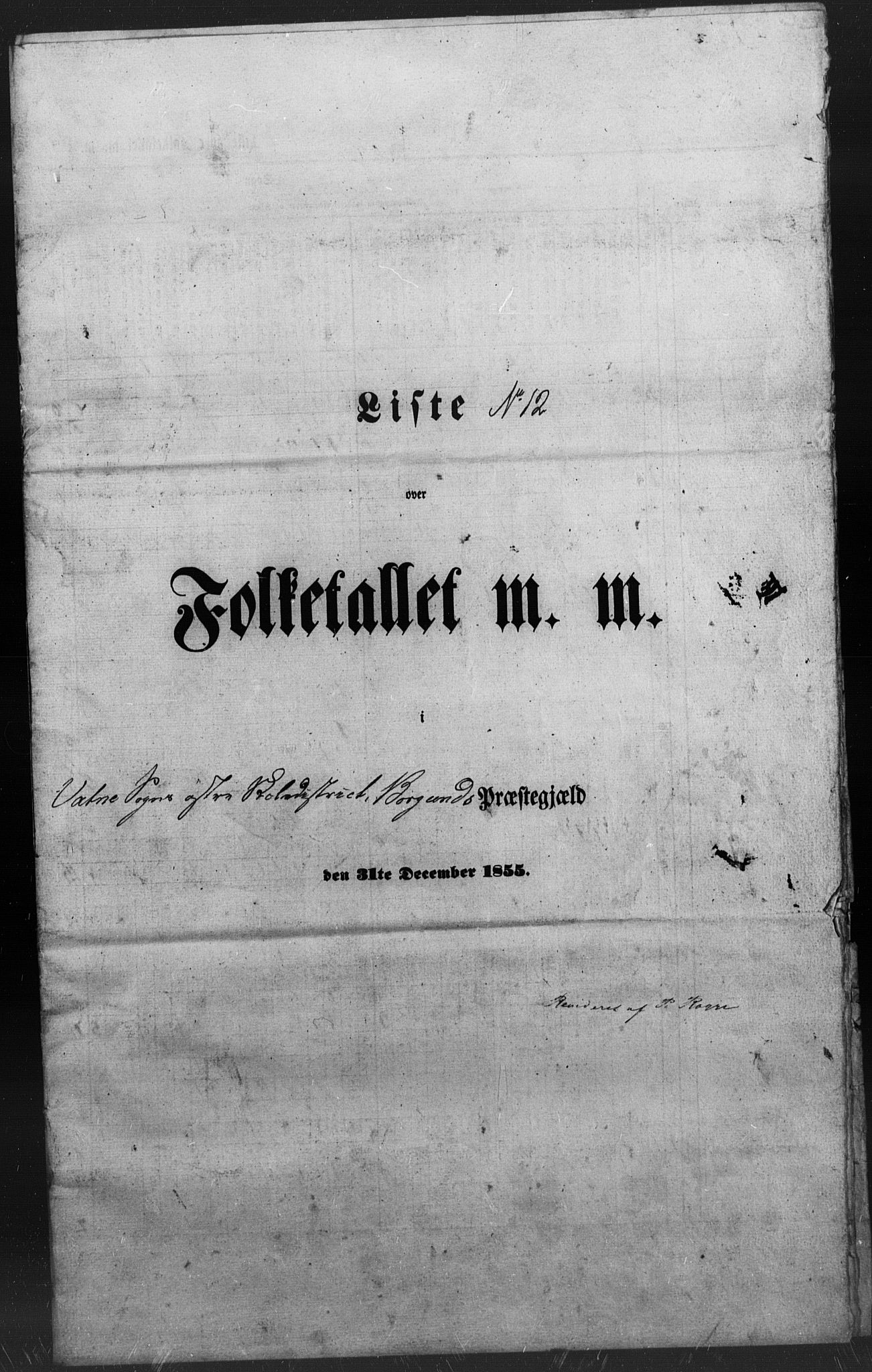 SAT, Folketelling 1855 for 1531P Borgund prestegjeld, 1855, s. 1