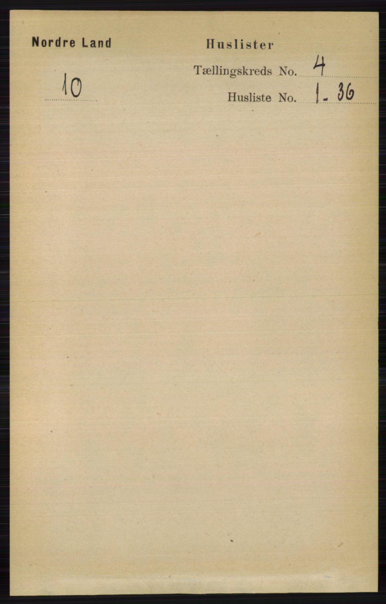 RA, Folketelling 1891 for 0538 Nordre Land herred, 1891, s. 1305