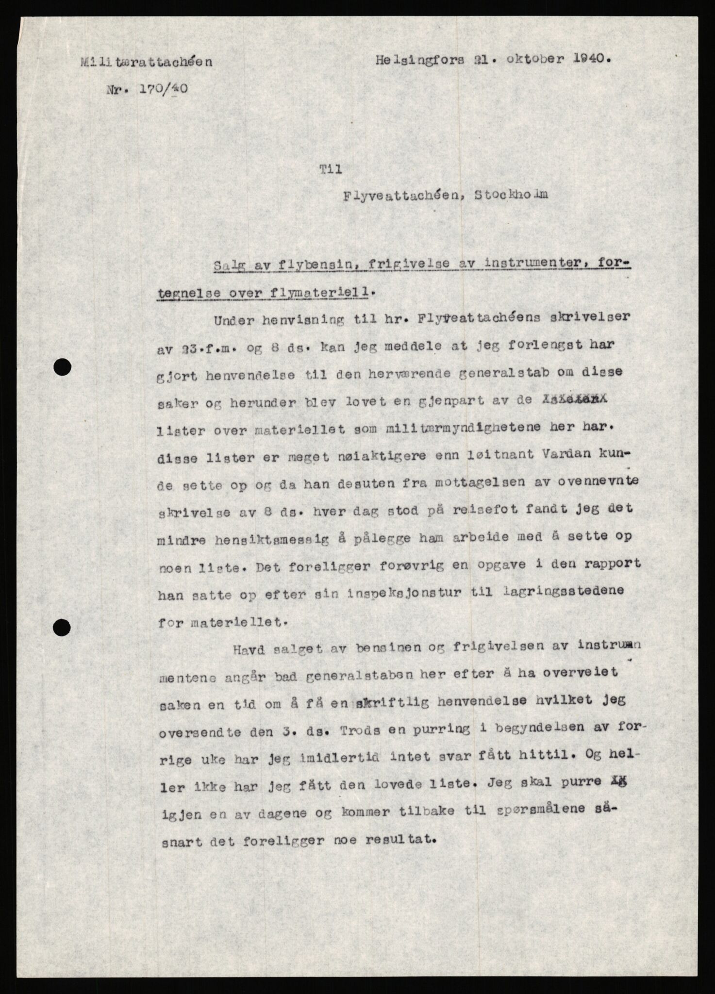 Forsvaret, Forsvarets krigshistoriske avdeling, AV/RA-RAFA-2017/Y/Ya/L0006: II-C-11-11,2 - Utenriksdepartementet.  Legasjonen i Helsingfors., 1940-1946, s. 142
