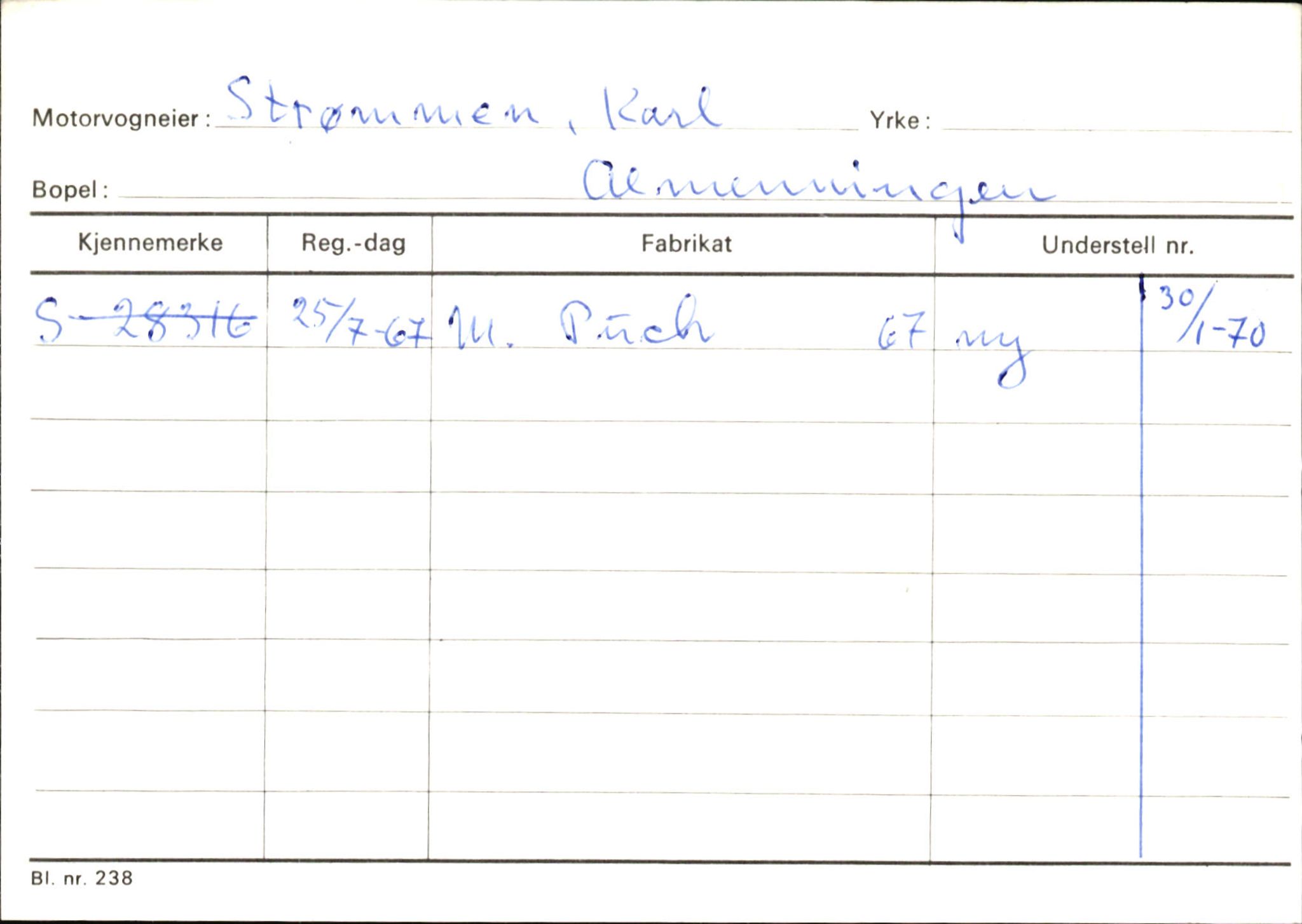 Statens vegvesen, Sogn og Fjordane vegkontor, SAB/A-5301/4/F/L0145: Registerkort Vågsøy S-Å. Årdal I-P, 1945-1975, s. 282