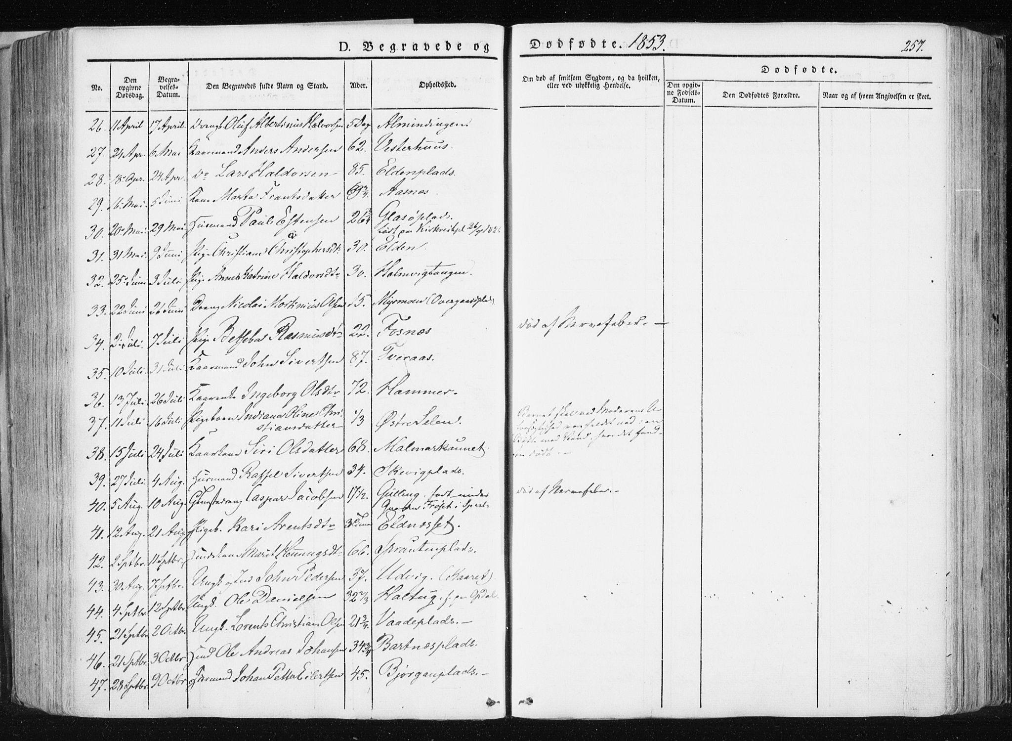 Ministerialprotokoller, klokkerbøker og fødselsregistre - Nord-Trøndelag, AV/SAT-A-1458/741/L0393: Ministerialbok nr. 741A07, 1849-1863, s. 257
