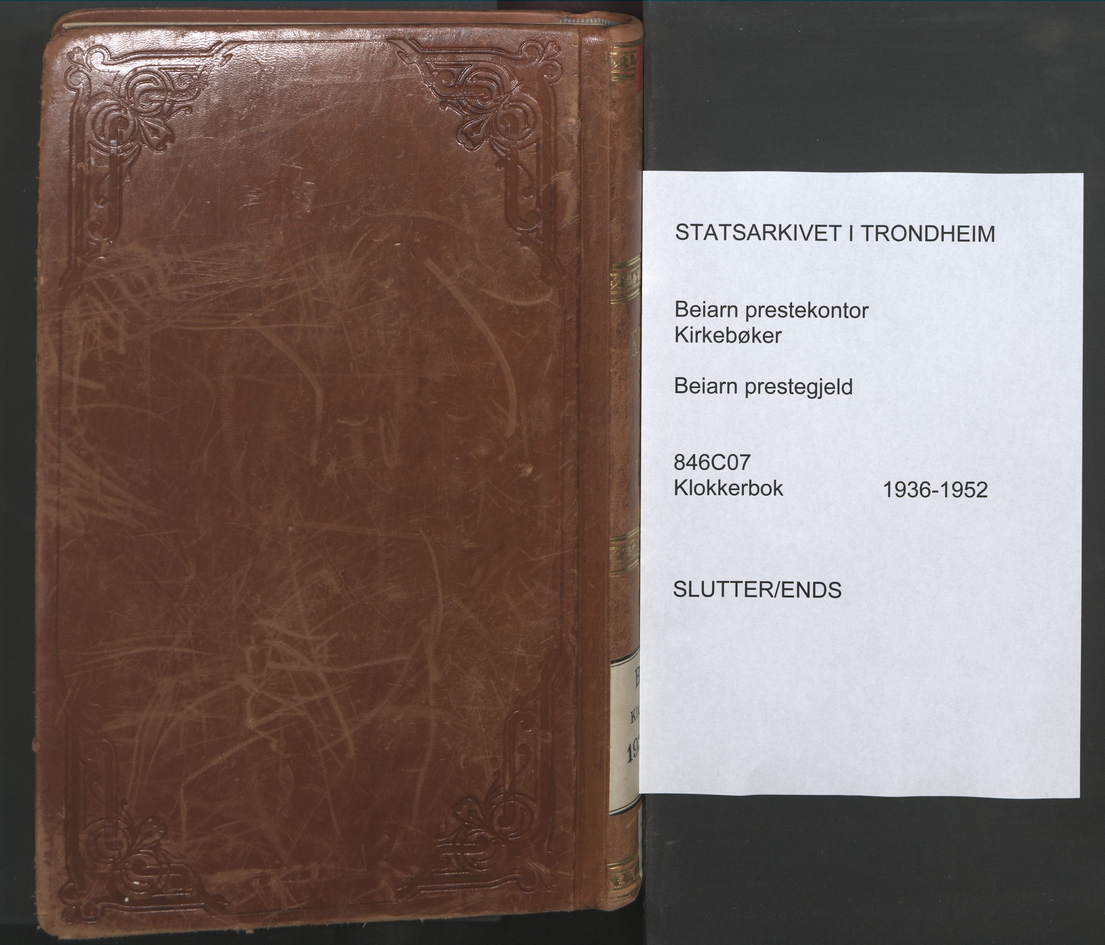 Ministerialprotokoller, klokkerbøker og fødselsregistre - Nordland, AV/SAT-A-1459/846/L0657: Klokkerbok nr. 846C07, 1936-1952