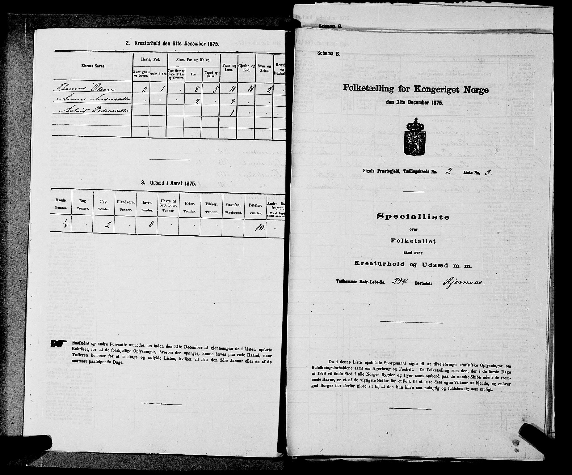 SAKO, Folketelling 1875 for 0621P Sigdal prestegjeld, 1875, s. 2010