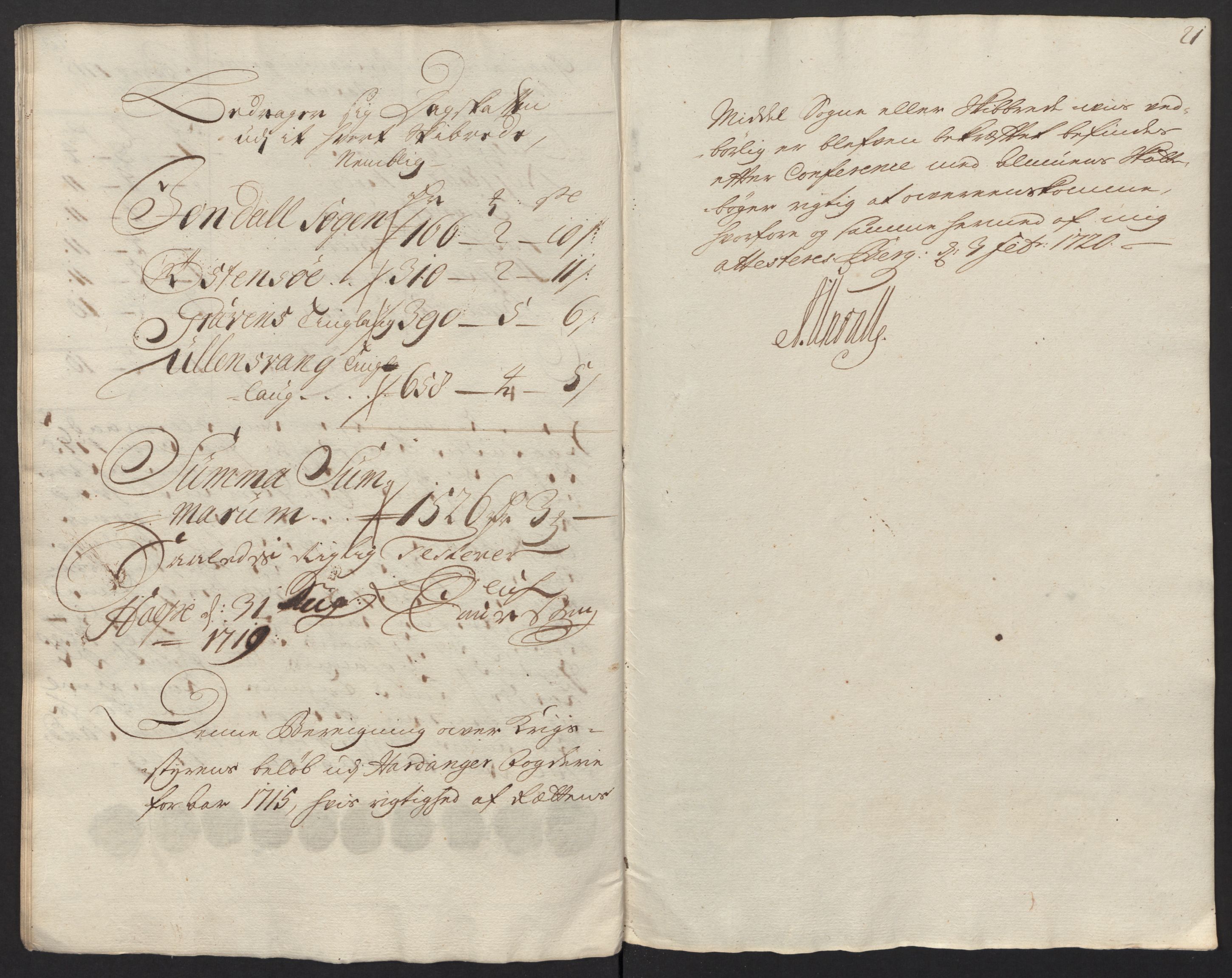 Rentekammeret inntil 1814, Reviderte regnskaper, Fogderegnskap, AV/RA-EA-4092/R48/L2991: Fogderegnskap Sunnhordland og Hardanger, 1715, s. 89