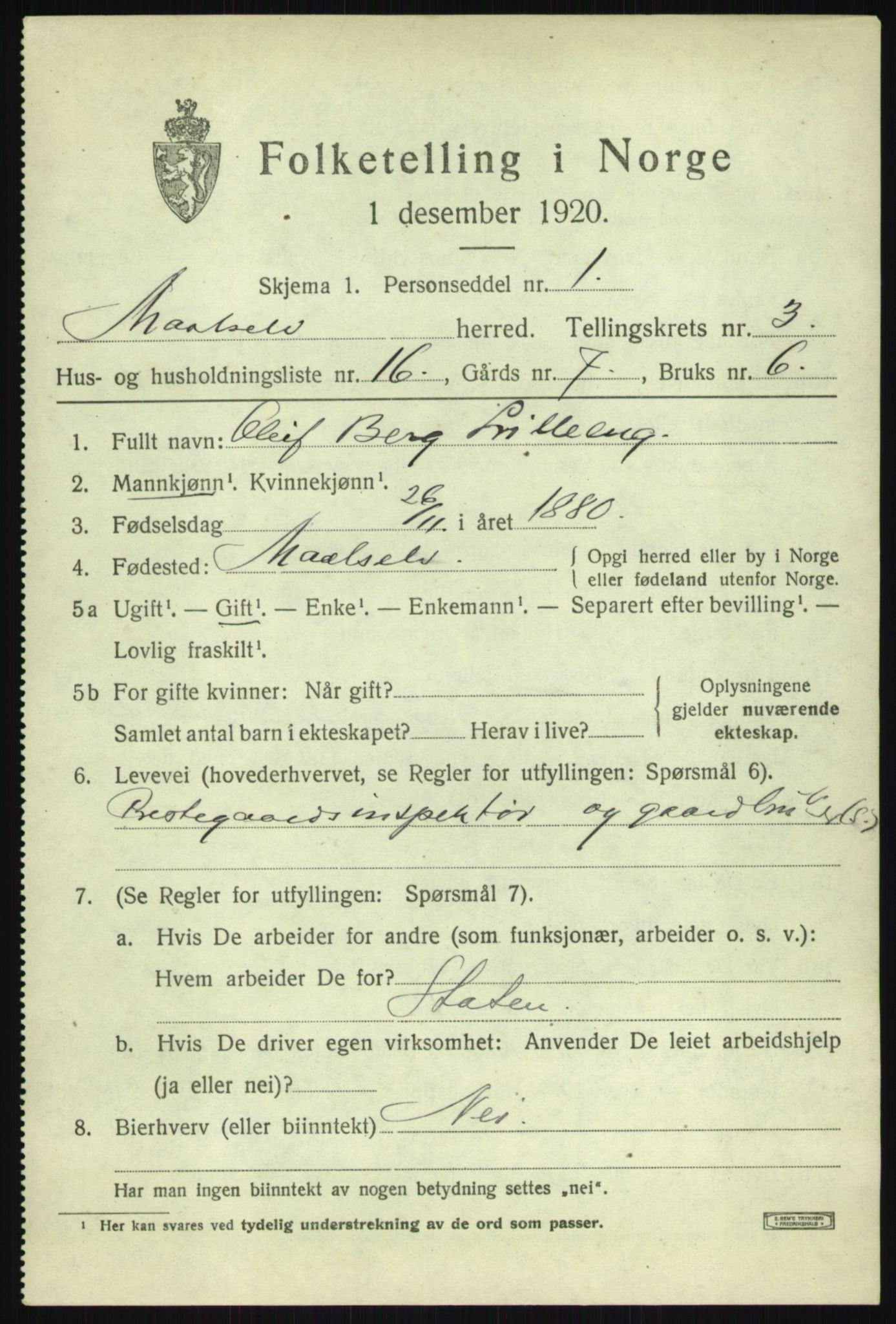 SATØ, Folketelling 1920 for 1924 Målselv herred, 1920, s. 2437