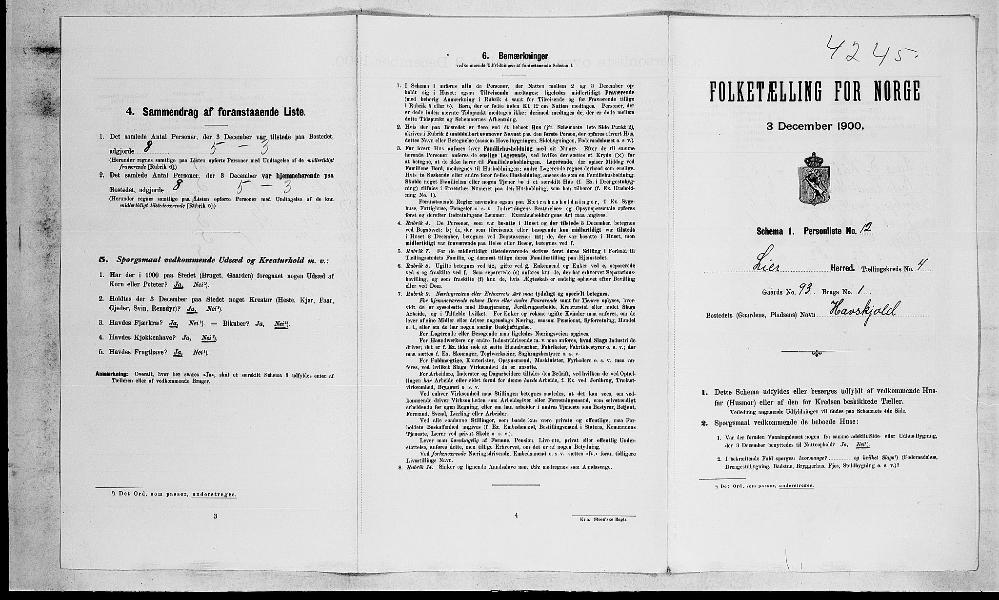 RA, Folketelling 1900 for 0626 Lier herred, 1900, s. 688
