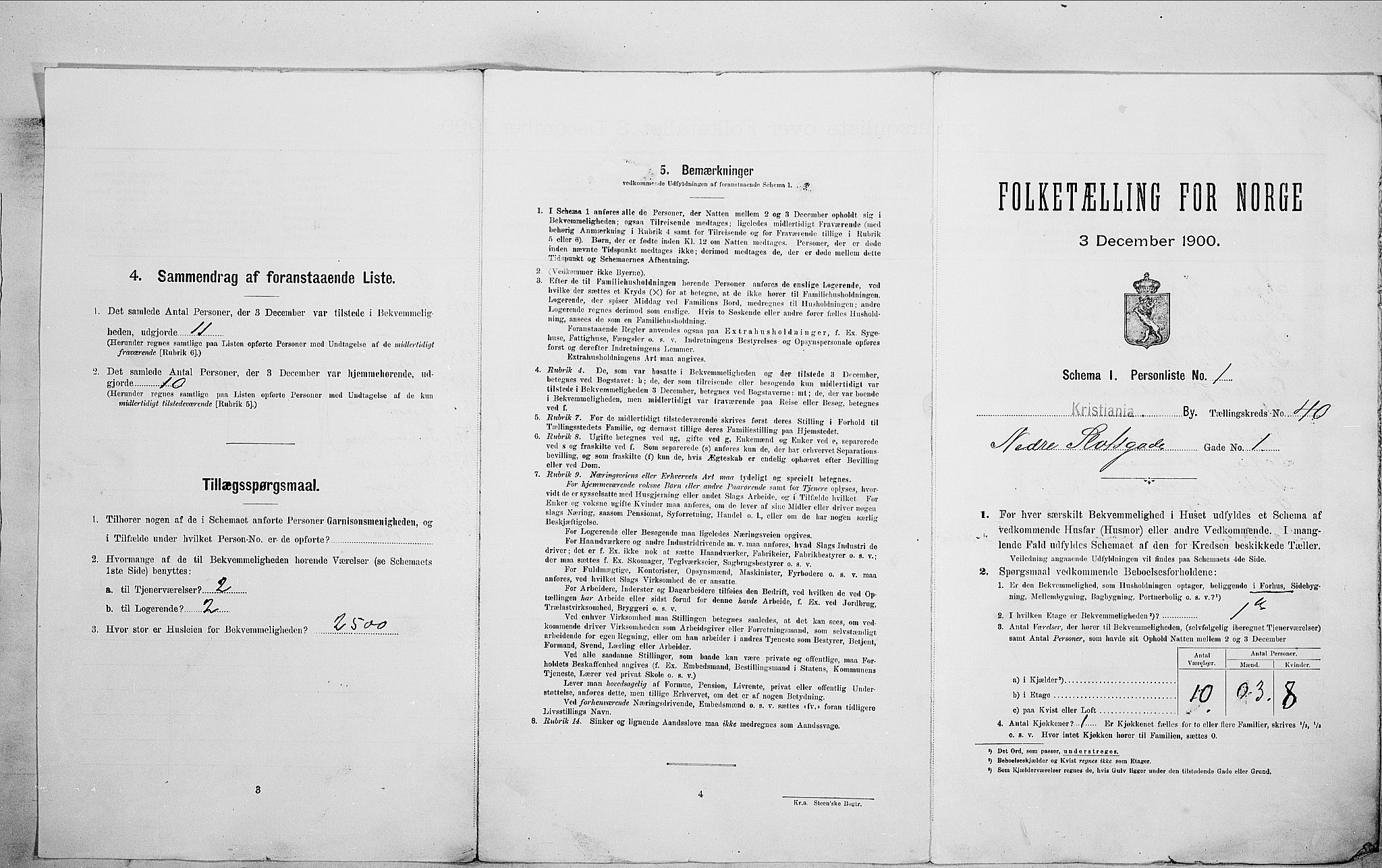 SAO, Folketelling 1900 for 0301 Kristiania kjøpstad, 1900, s. 62854