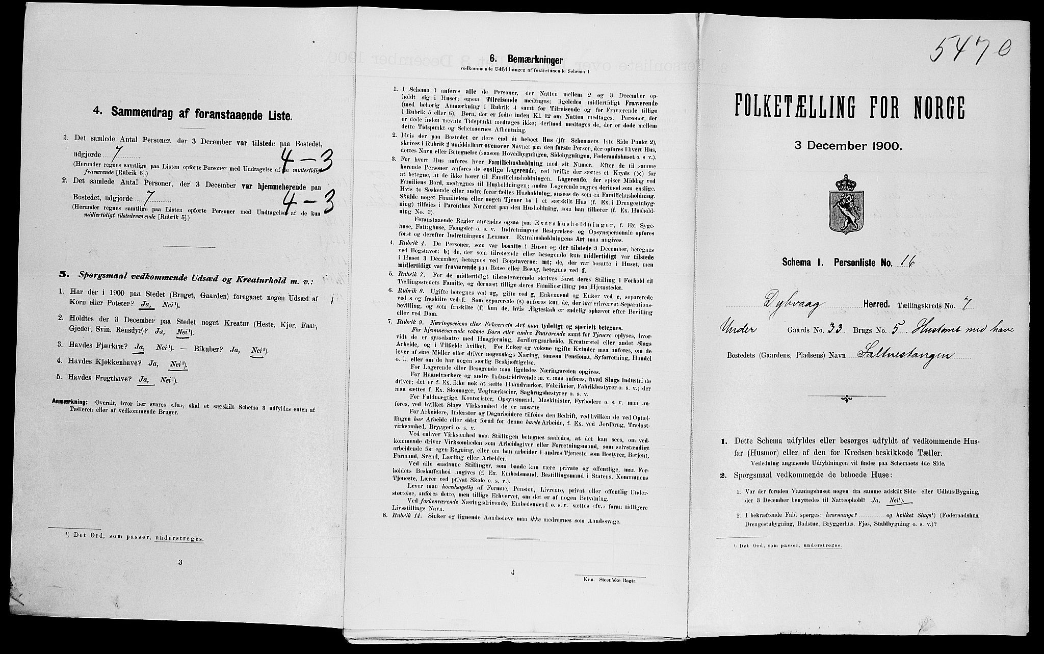 SAK, Folketelling 1900 for 0915 Dypvåg herred, 1900, s. 859